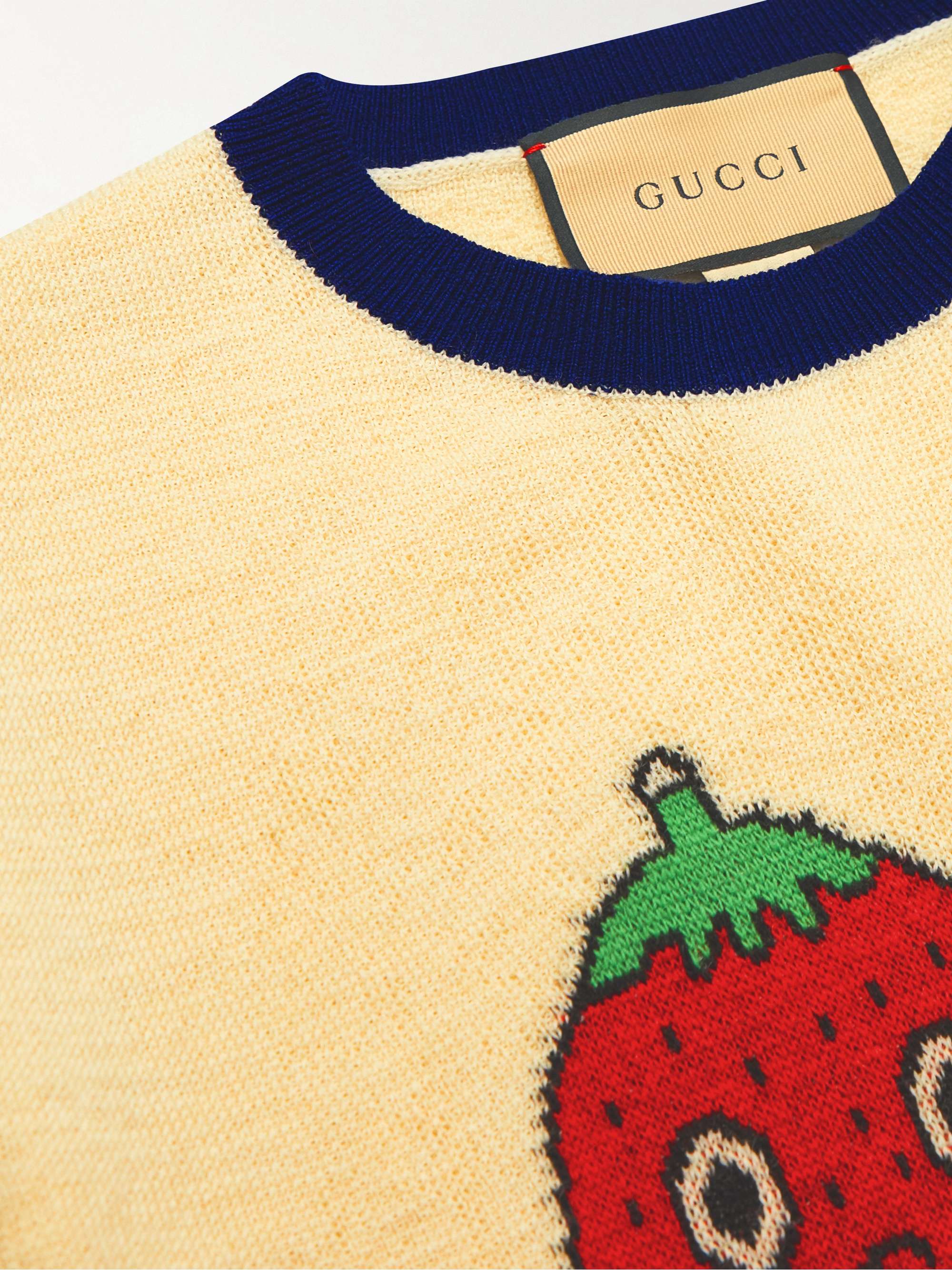 GUCCI Logo-Jacquard Wool Sweater