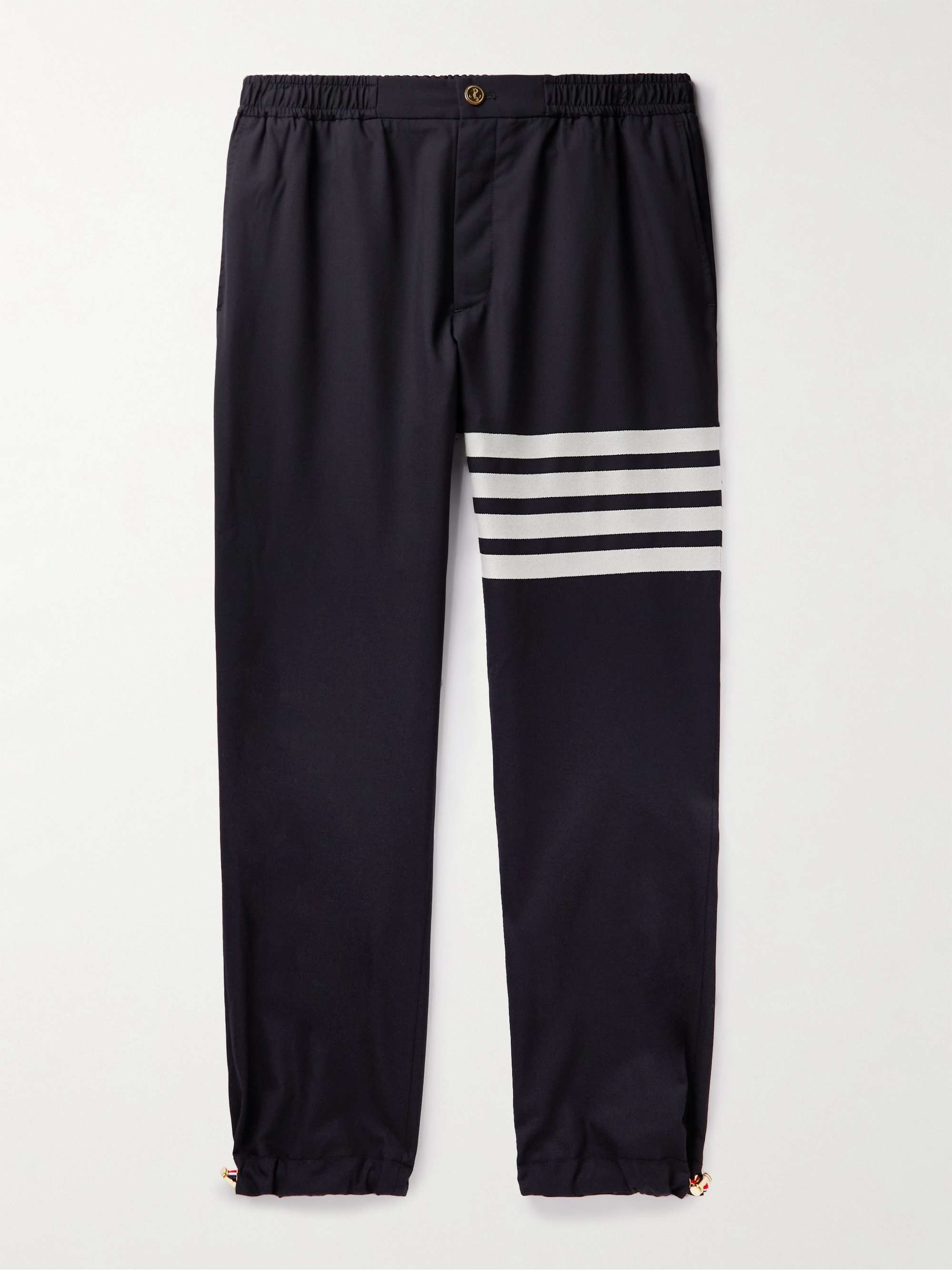 THOM BROWNE Tapered Striped Wool Trousers