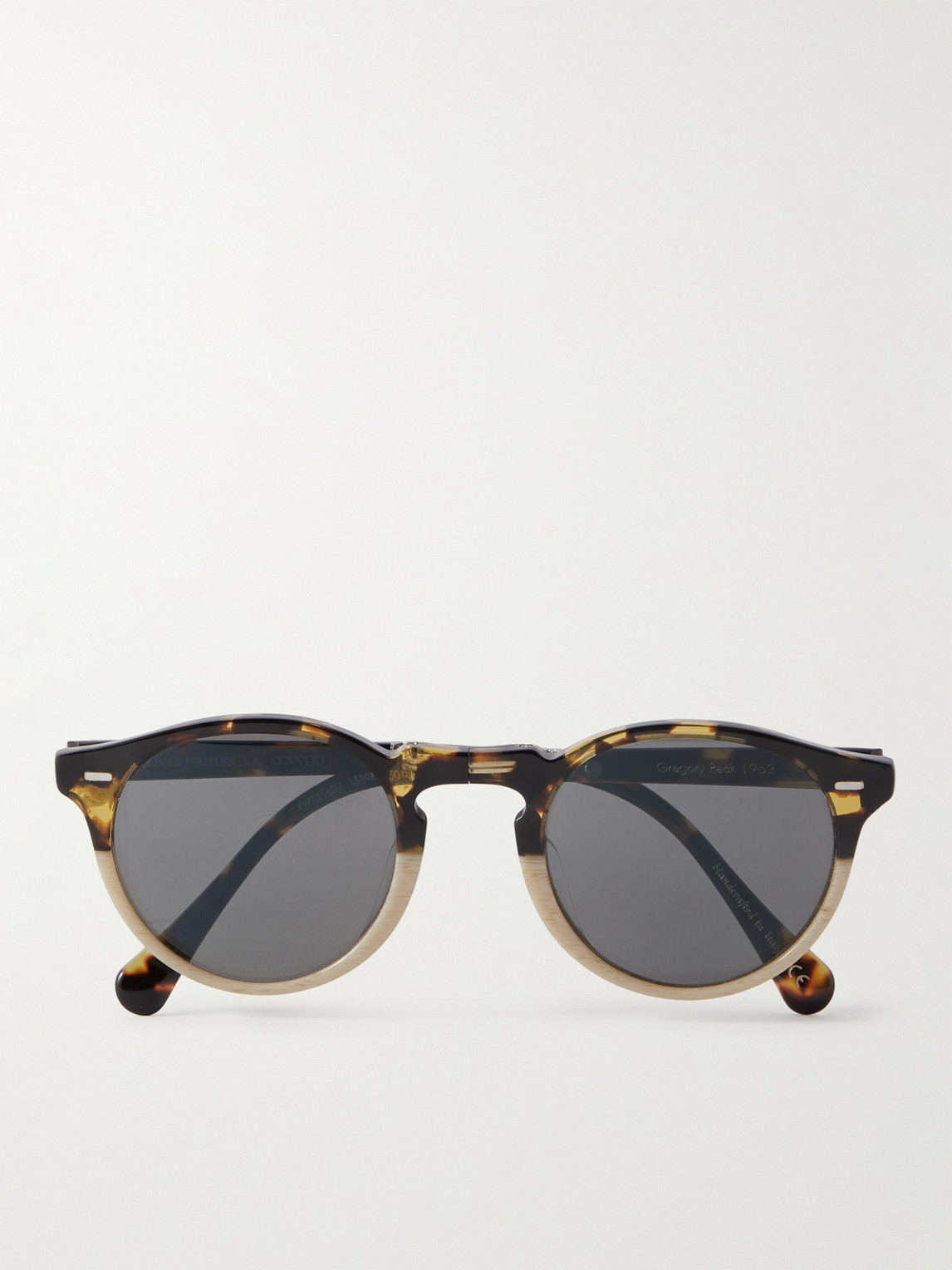Oliver Peoples Gregory Peck 1962 Foldable Round-frame Acetate Sunglasses In Tortoiseshell