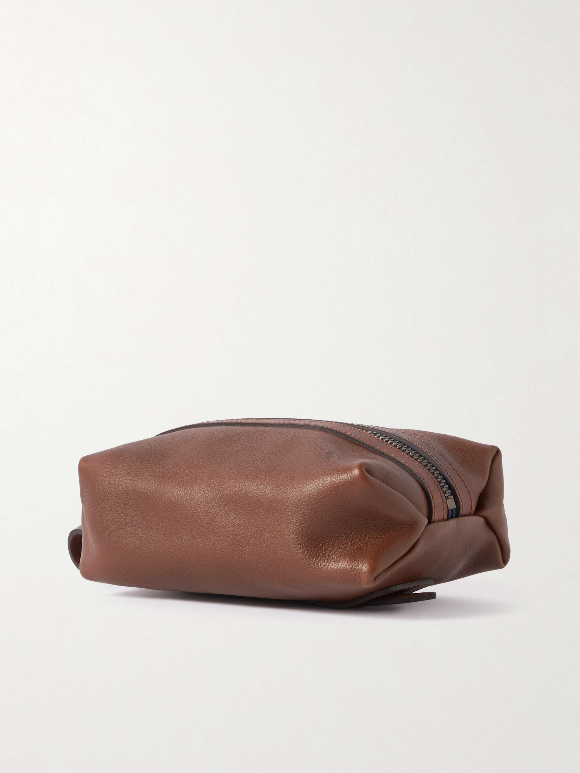 Bleu De Chauffe Zazou Full-grain Leather Wash Bag in Brown for Men Mens Bags Toiletry bags and wash bags 
