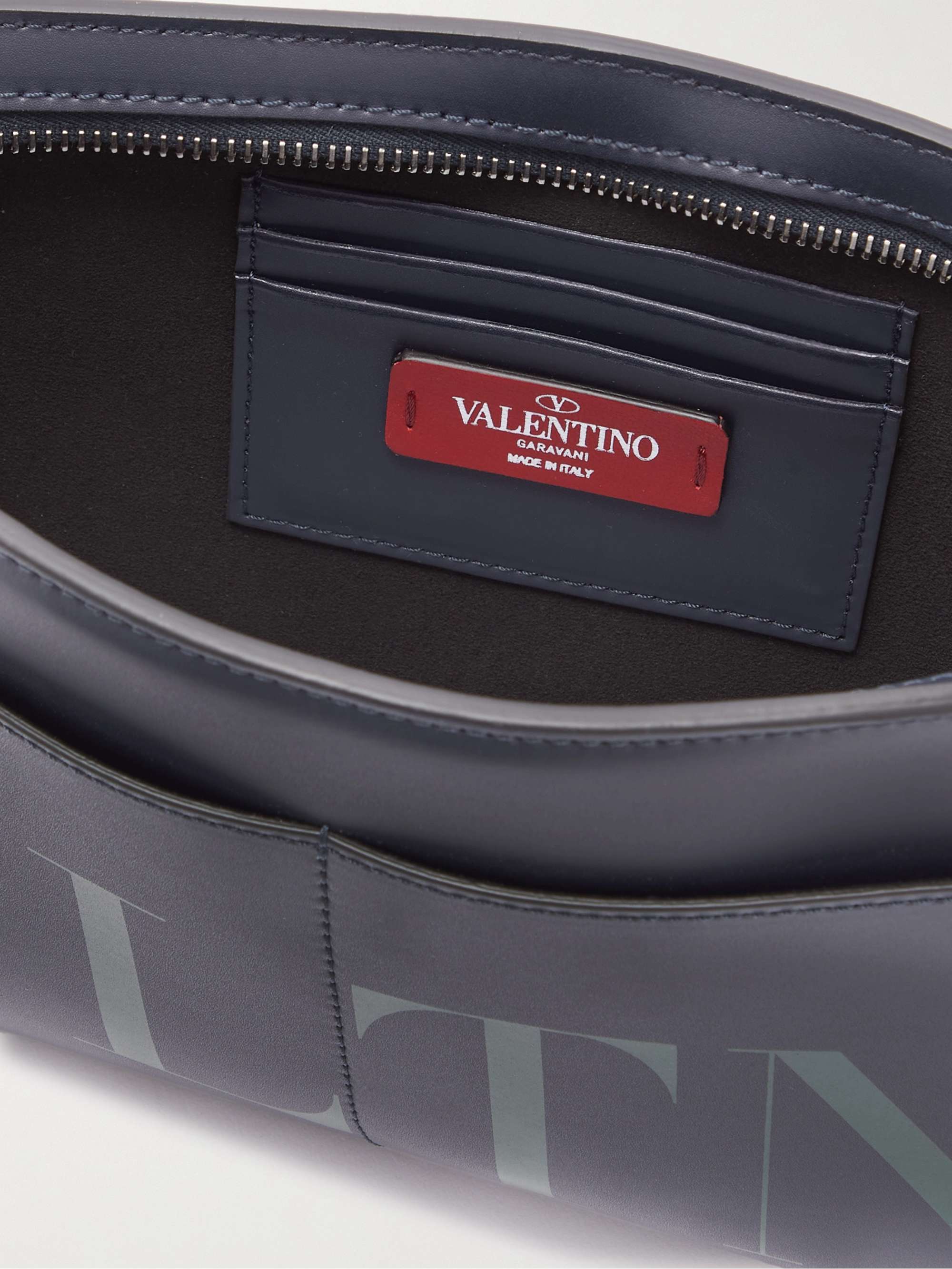 VALENTINO GARAVANI Valentino Garavani Logo-Print Leather Messenger Bag
