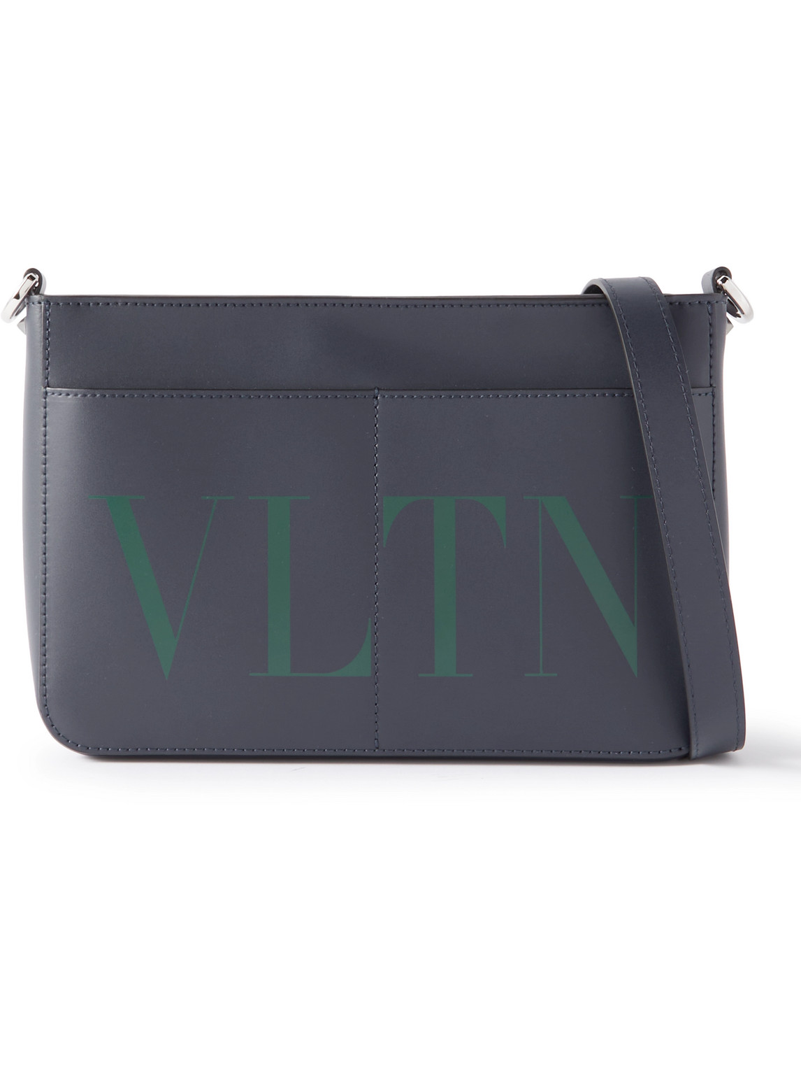 Valentino Garavani Logo-Print Leather Messenger Bag