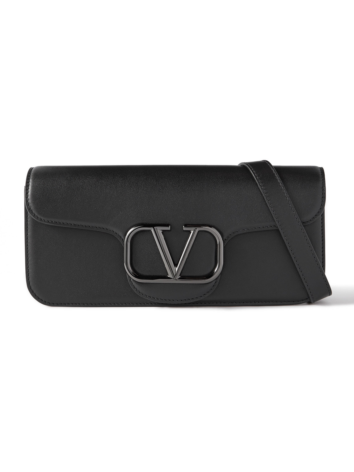 Valentino Garavani Logo-Embellished Leather Messenger Bag
