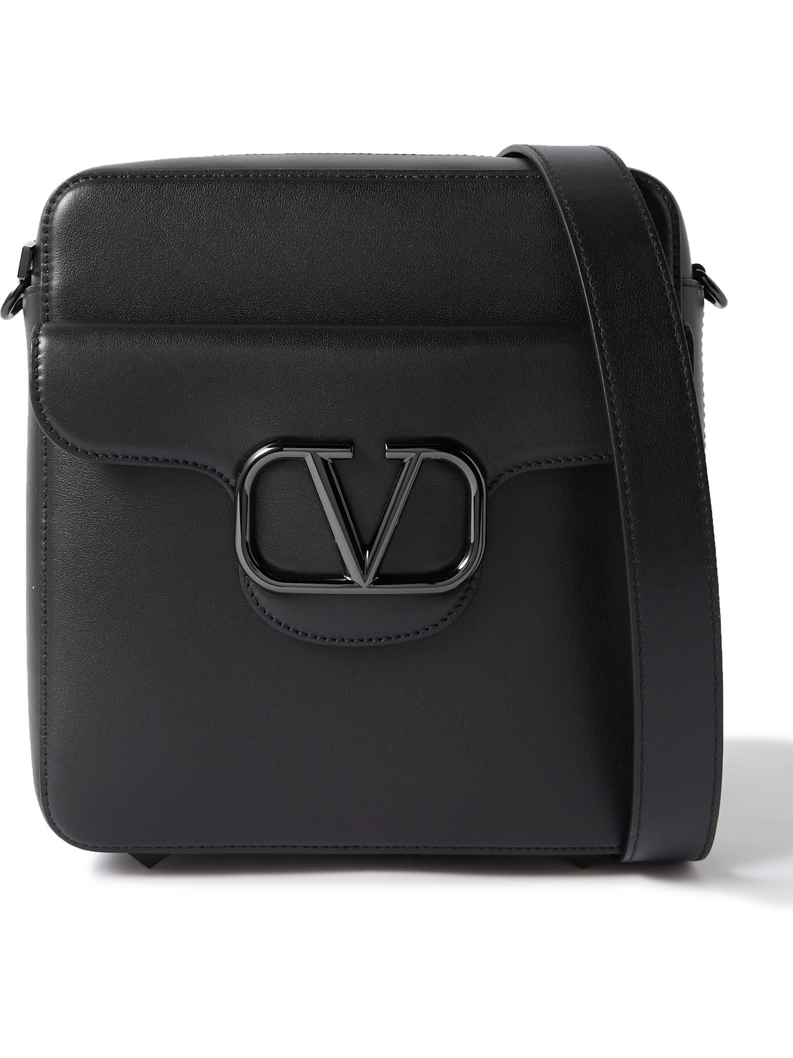 Valentino Garavani Logo-Detailed Leather Messenger Bag