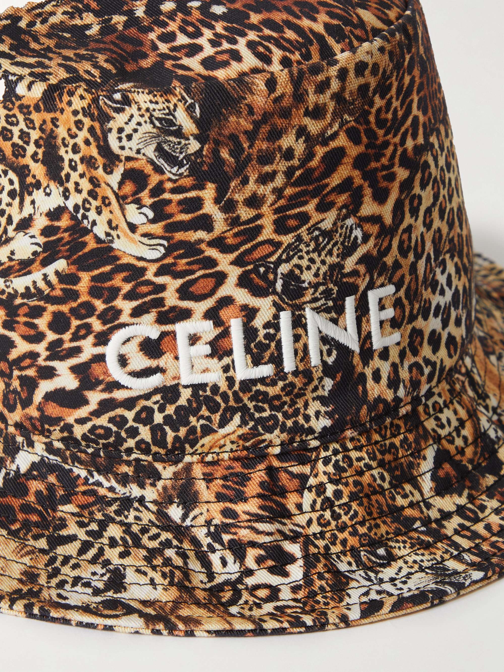 CELINE HOMME Logo-Embroidered Cotton-Gabardine  Bucket Hat