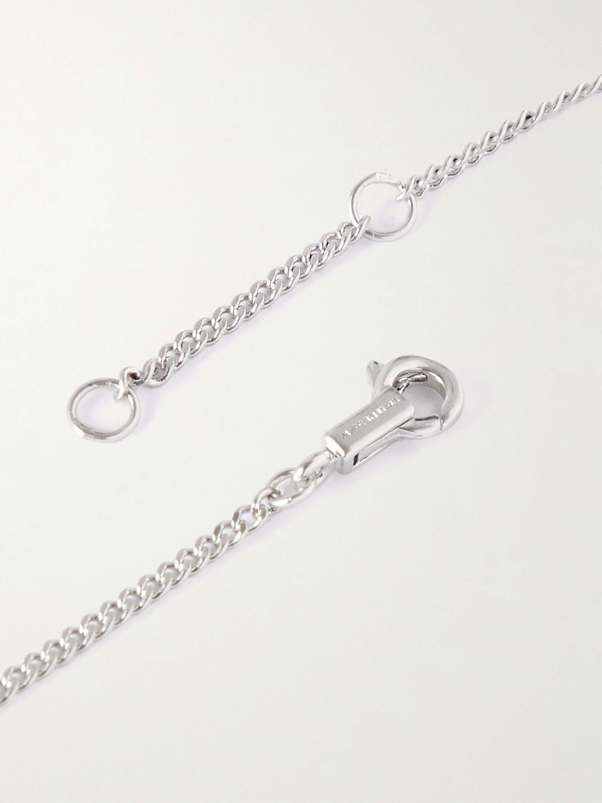 CELINE HOMME Silver-Tone Crystal Pendant Necklace