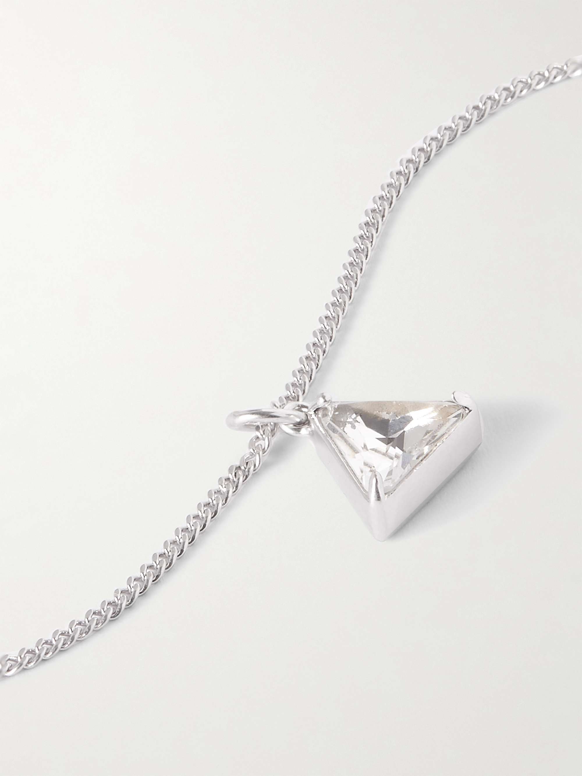 CELINE HOMME Silver-Tone Crystal Pendant Necklace