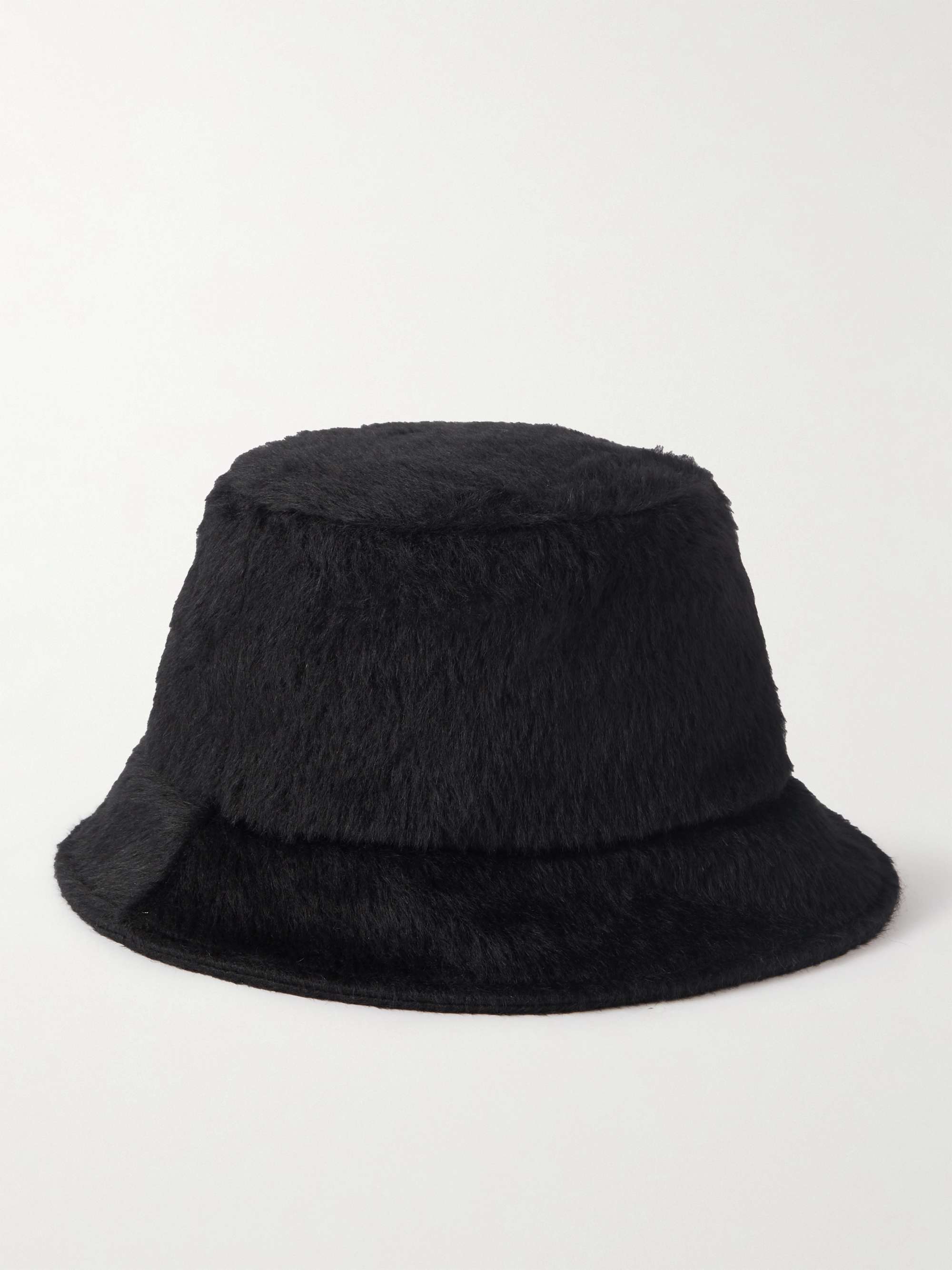 CELINE HOMME Logo-Embroidered Alpaca and Wool-Blend Bucket Hat