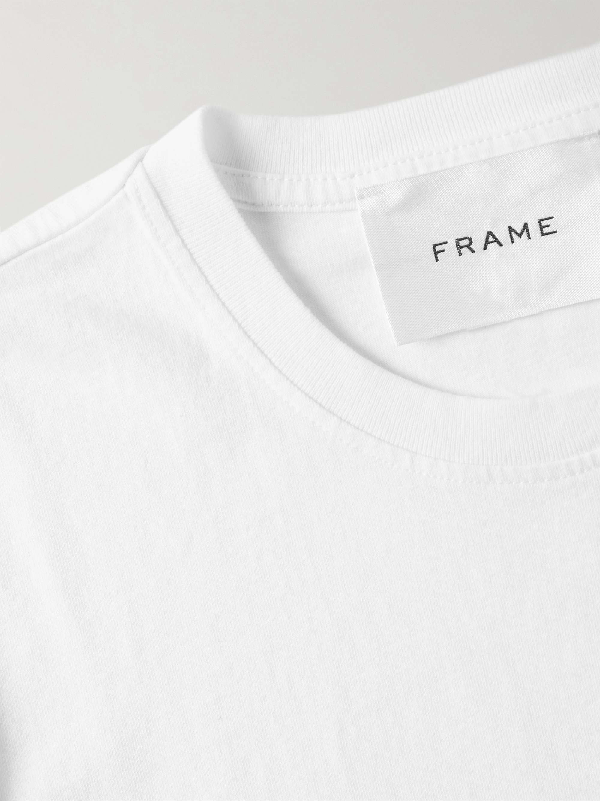 FRAME Logo-Embroidered Cotton-Jersey T-Shirt