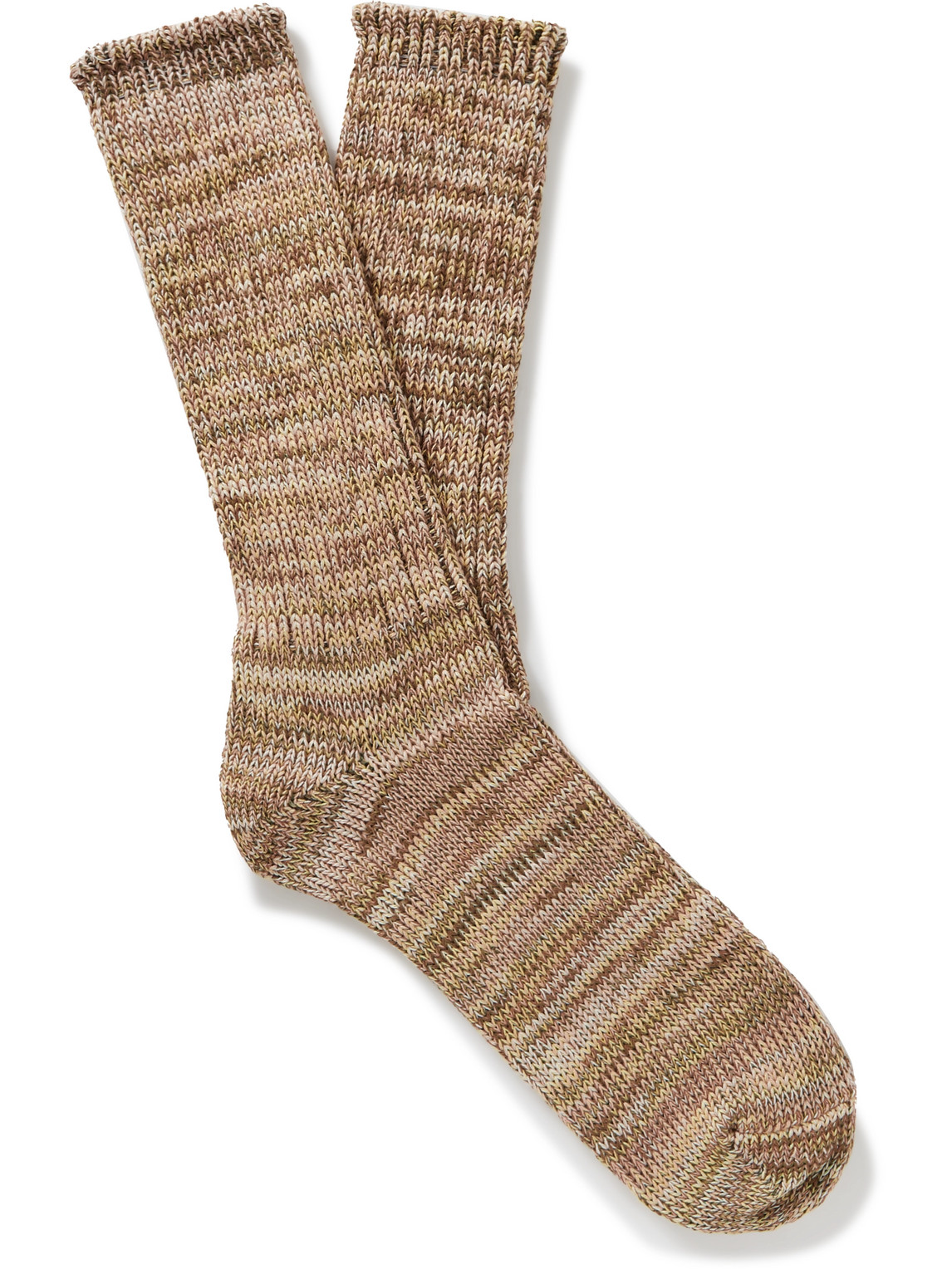 Anonymous Ism Stretch-cotton Socks In Yellow
