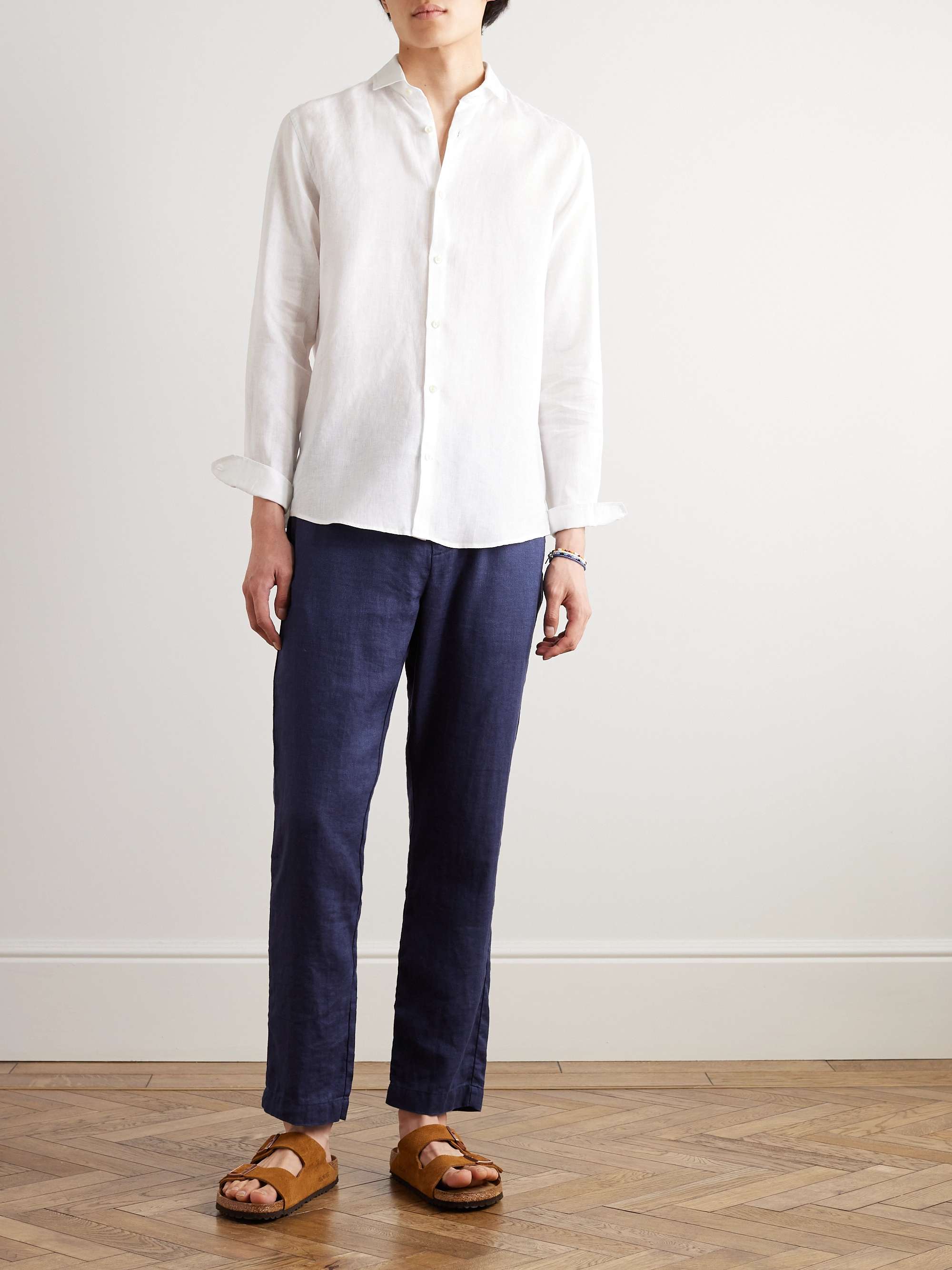 FRESCOBOL CARIOCA Linen and Cotton-Blend Drawstring Trousers