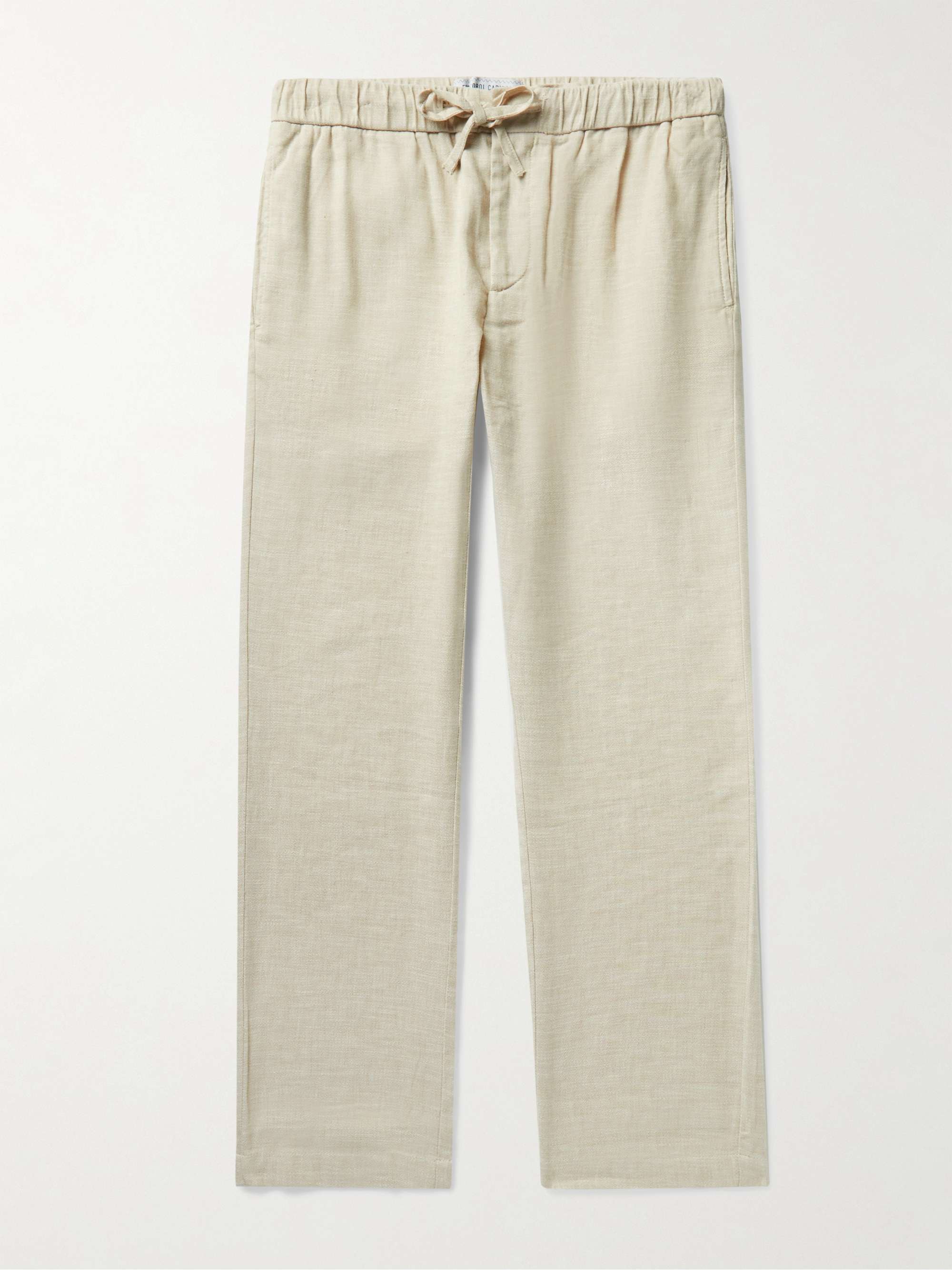 Oscar Slim-Fit Tapered Linen and Cotton-Blend Drawstring Trousers