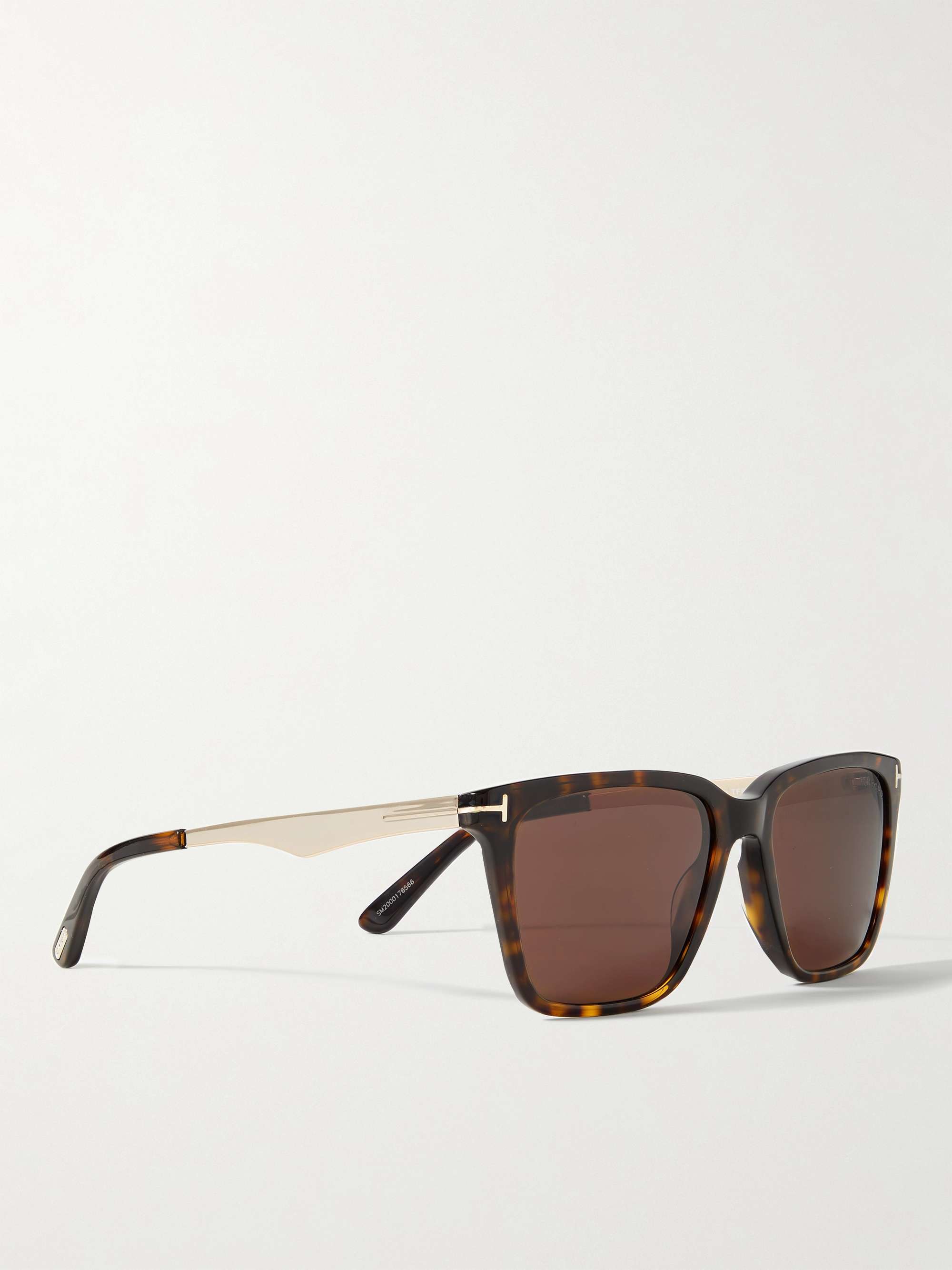 TOM FORD Square-Frame Tortoiseshell Acetate and Silver-Tone Sunglasses
