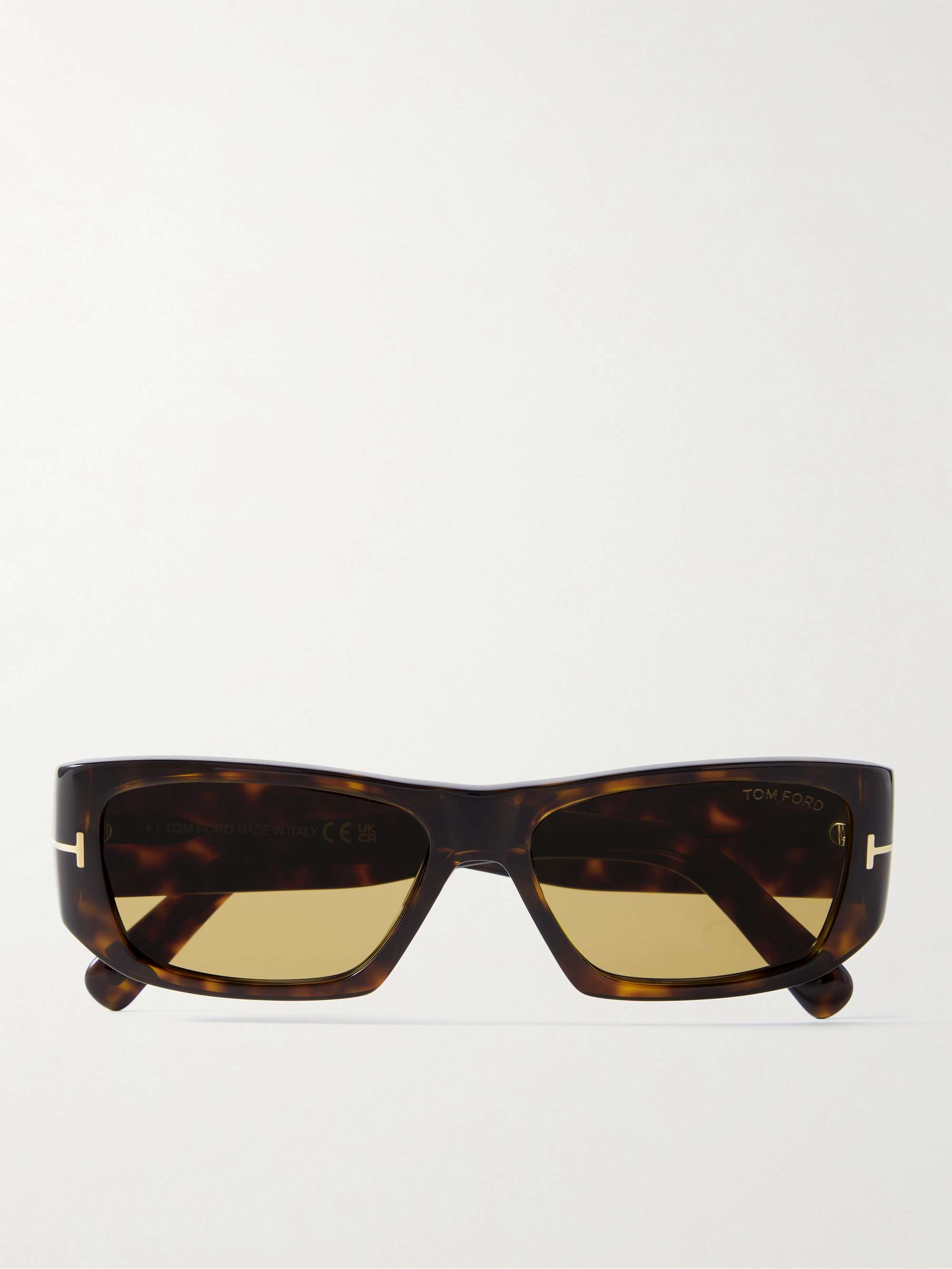 TOM FORD Rectanglar-Frame Tortoiseshell Acetate Sunglasses