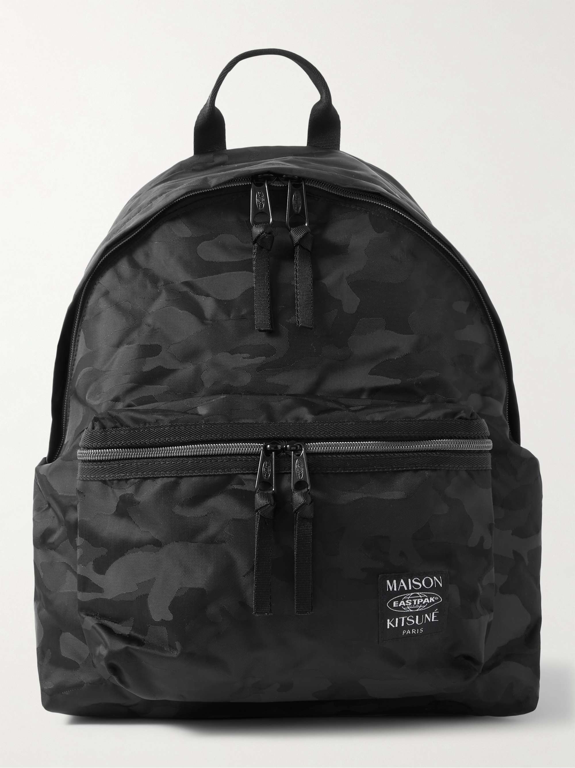 MAISON KITSUNEE + 이스트팩 Eastpak Camouflage-Jacquard Nylon and Mesh Backpack,Black