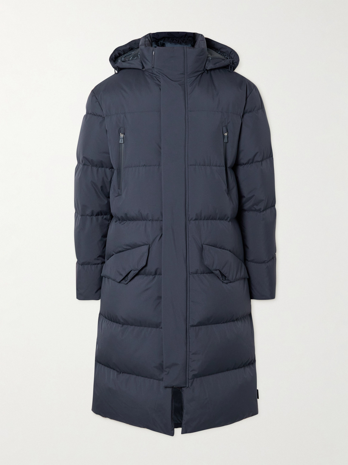 Herno Laminar Quilted Shell Hooded Jacket In Blue