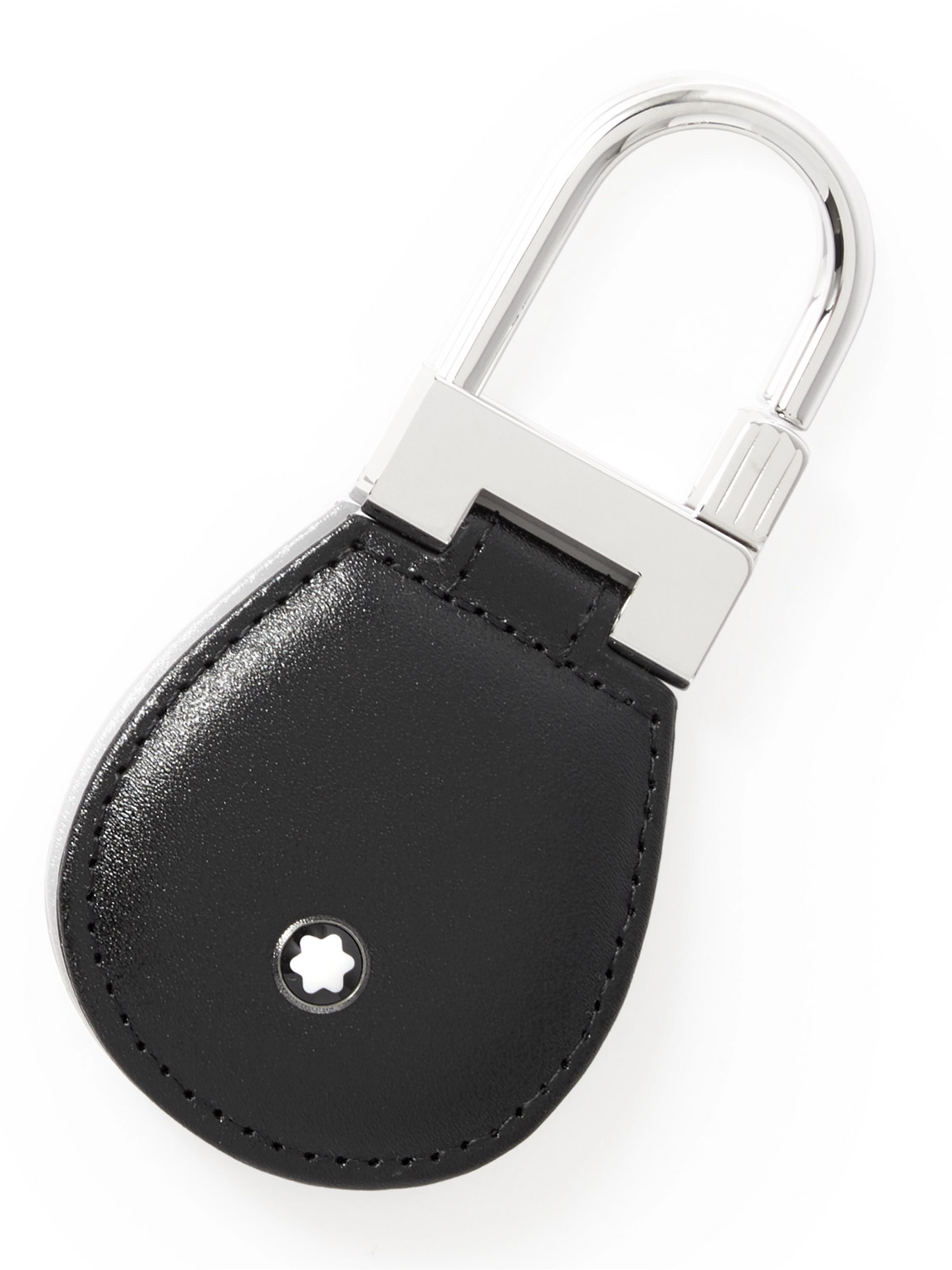 MONTBLANC MEISTERSTÜCK LEATHER AND PALLADIUM-PLATED KEY FOB