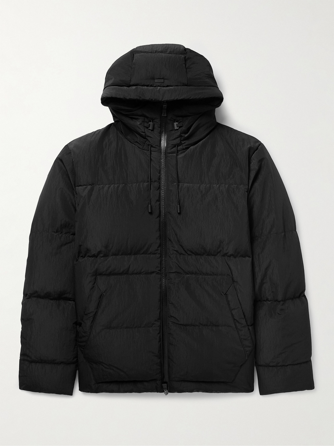 Herno Laminar Quilted Crinkled-shell Hooded Down Jacket In Black
