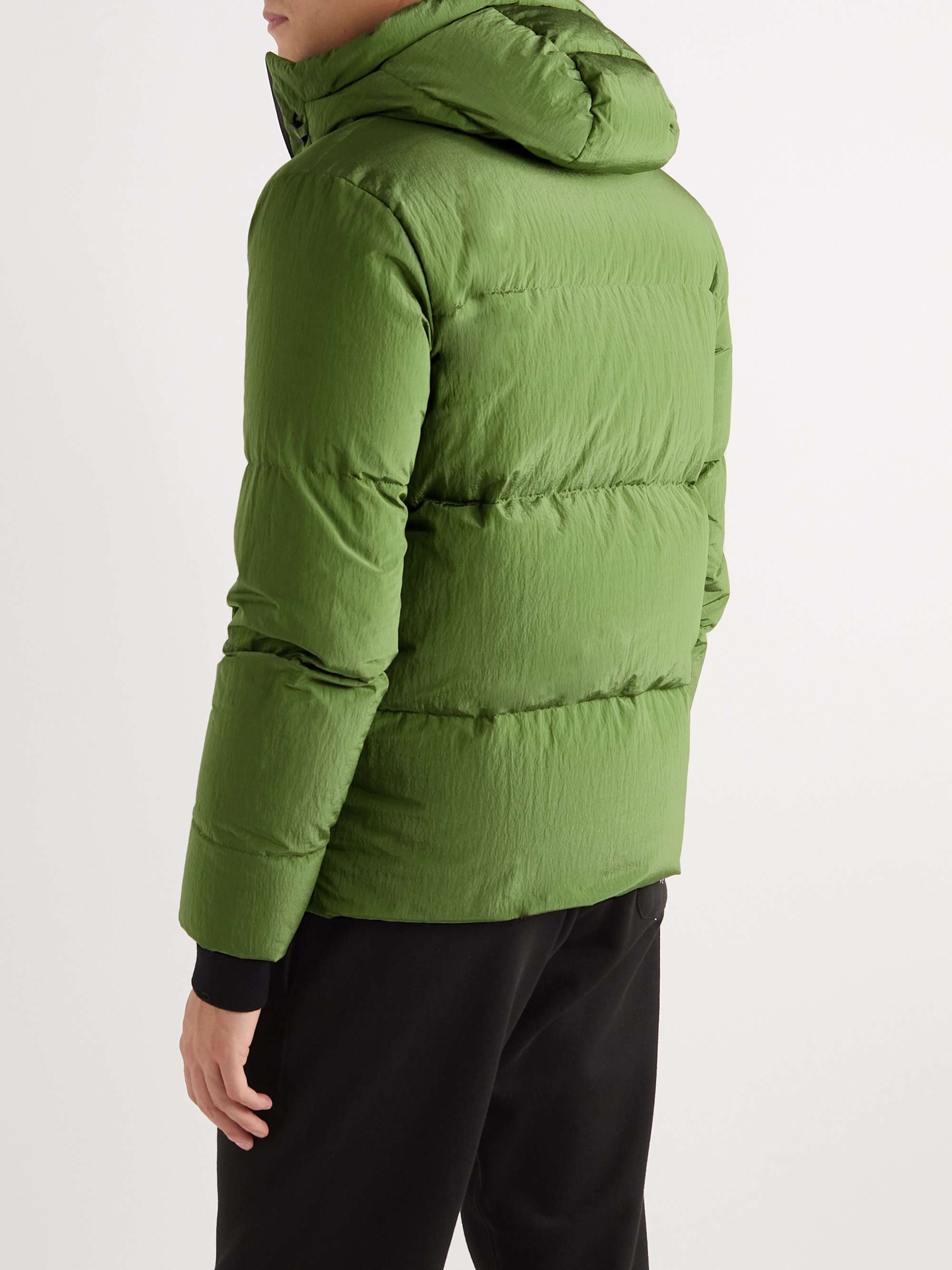 HERNO LAMINAR Quilted Crinkled-Shell Hooded Down Jacket