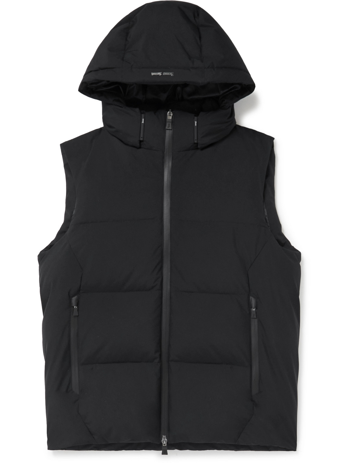Herno Laminar Quilted Gore-tex™ Windstopper Hooded Down Gilet In Black