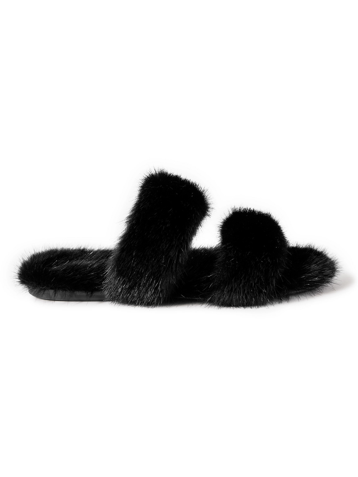 SAINT LAURENT Faux Fur Slides