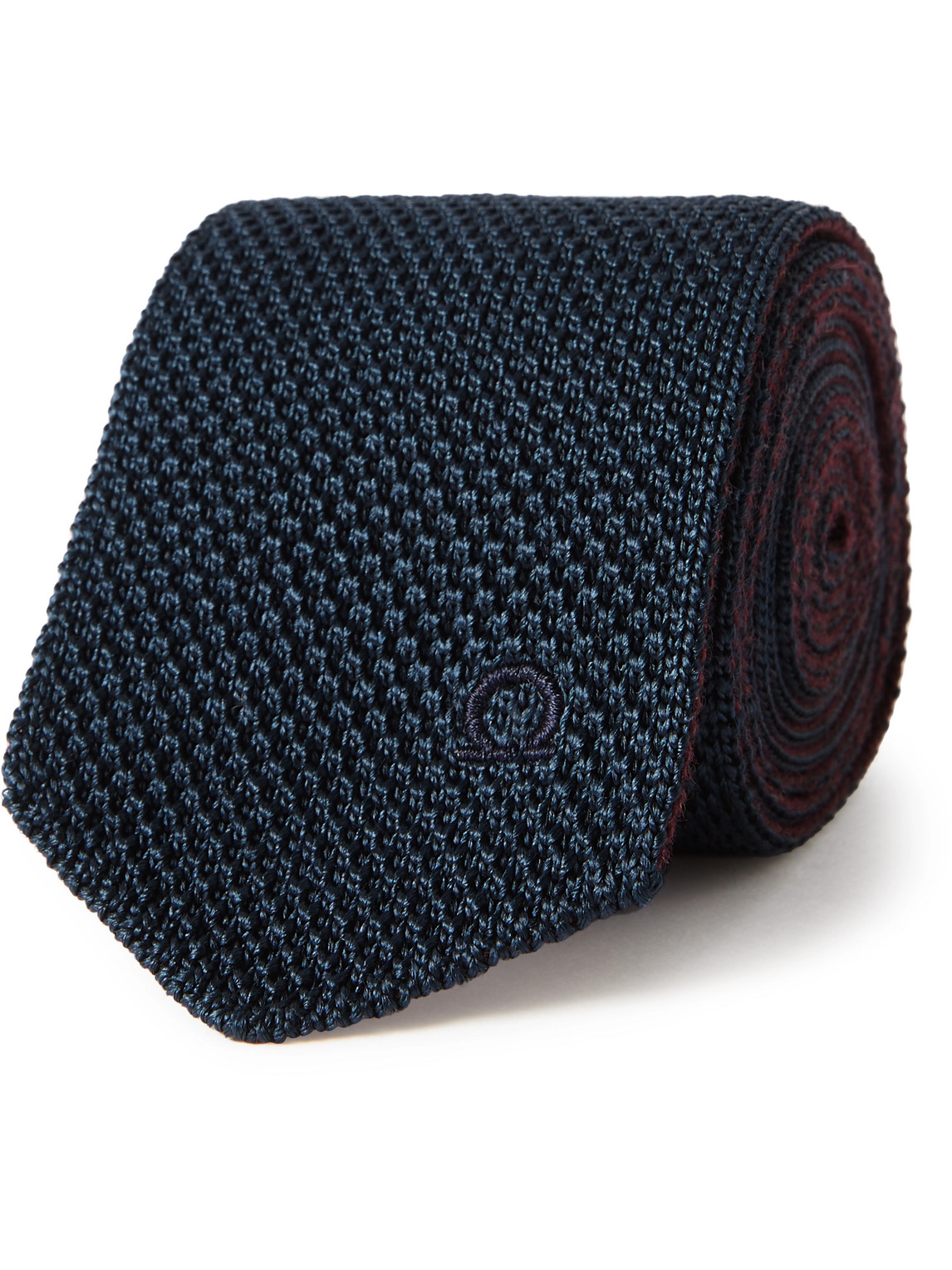 Salvatore Ferragamo 8cm Logo-Embroidered Silk and Cashmere-Blend Tie