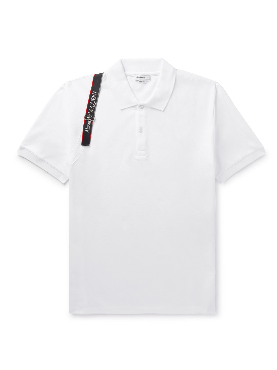 Alexander McQueen Harness-Detailed Cotton-Piqué Polo Shirt