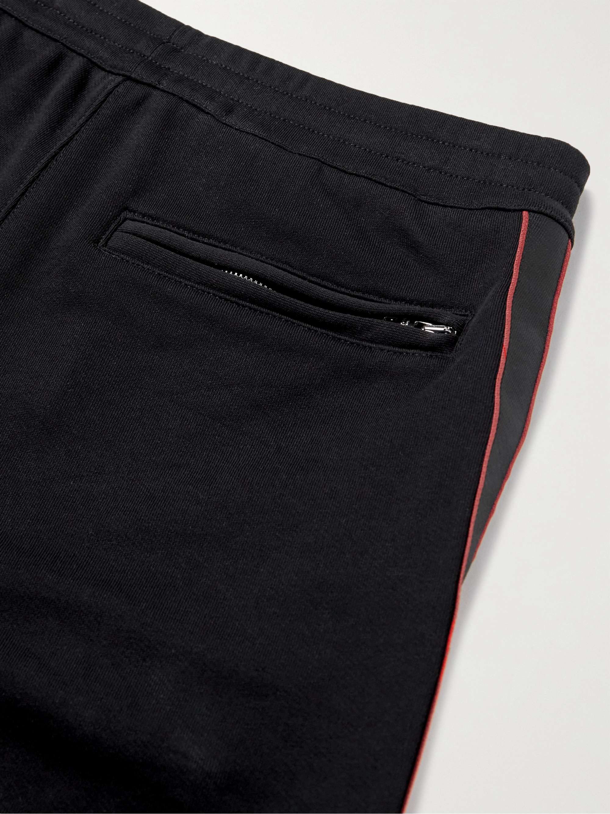 ALEXANDER MCQUEEN Wide-Leg Logo Webbing-Trimmed Loopback Organic Cotton-Jersey Shorts