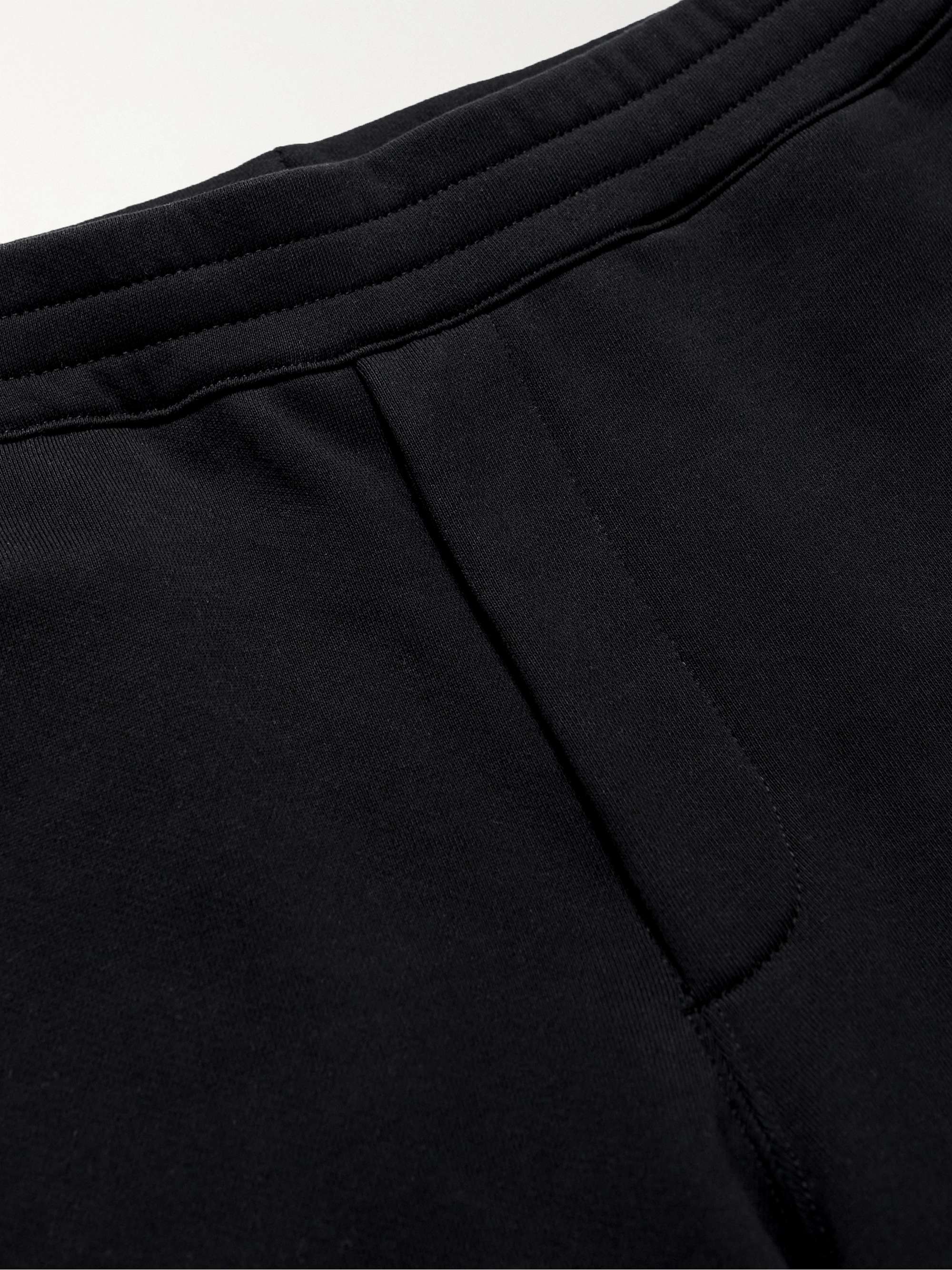 ALEXANDER MCQUEEN Wide-Leg Logo Webbing-Trimmed Loopback Organic Cotton-Jersey Shorts