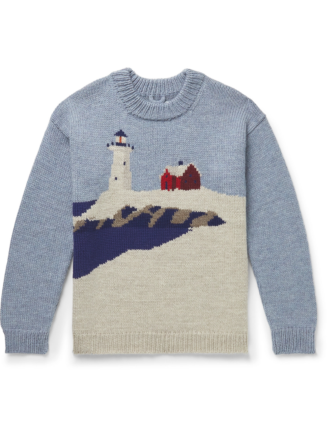 BODE HIGHLAND LIGHTHOUSE JACQUARD-KNITTED WOOL SWEATER