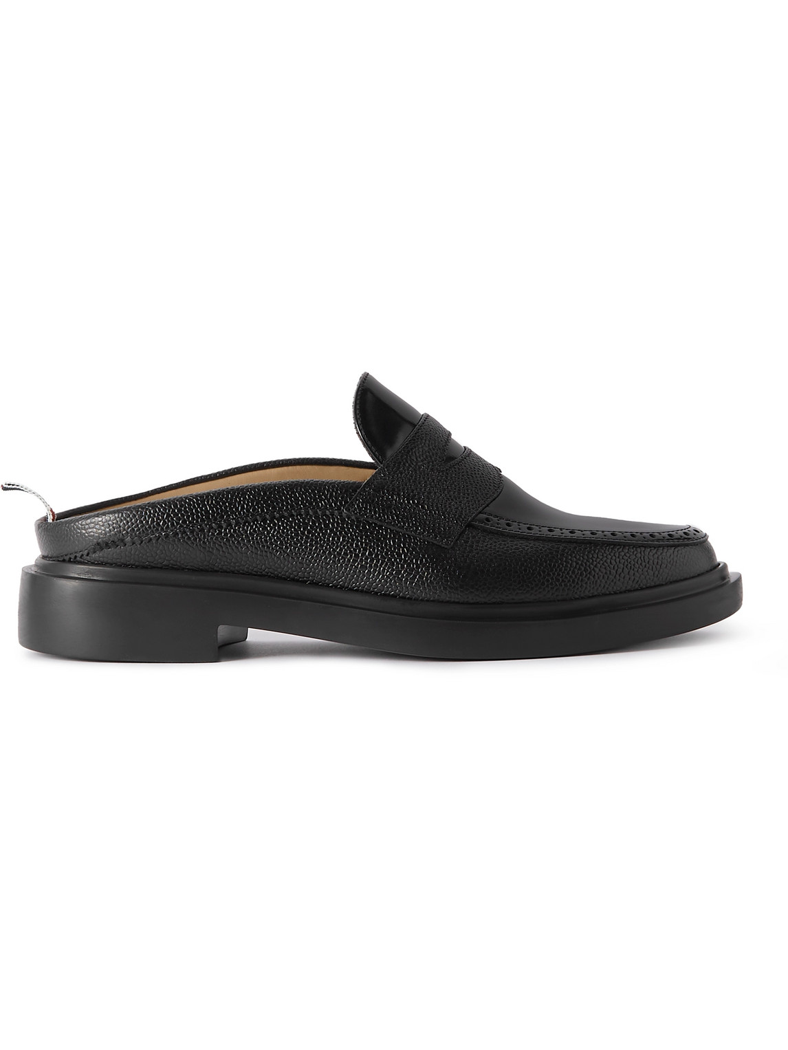 Thom Browne Full-Grain Leather Backless Penny Loafers