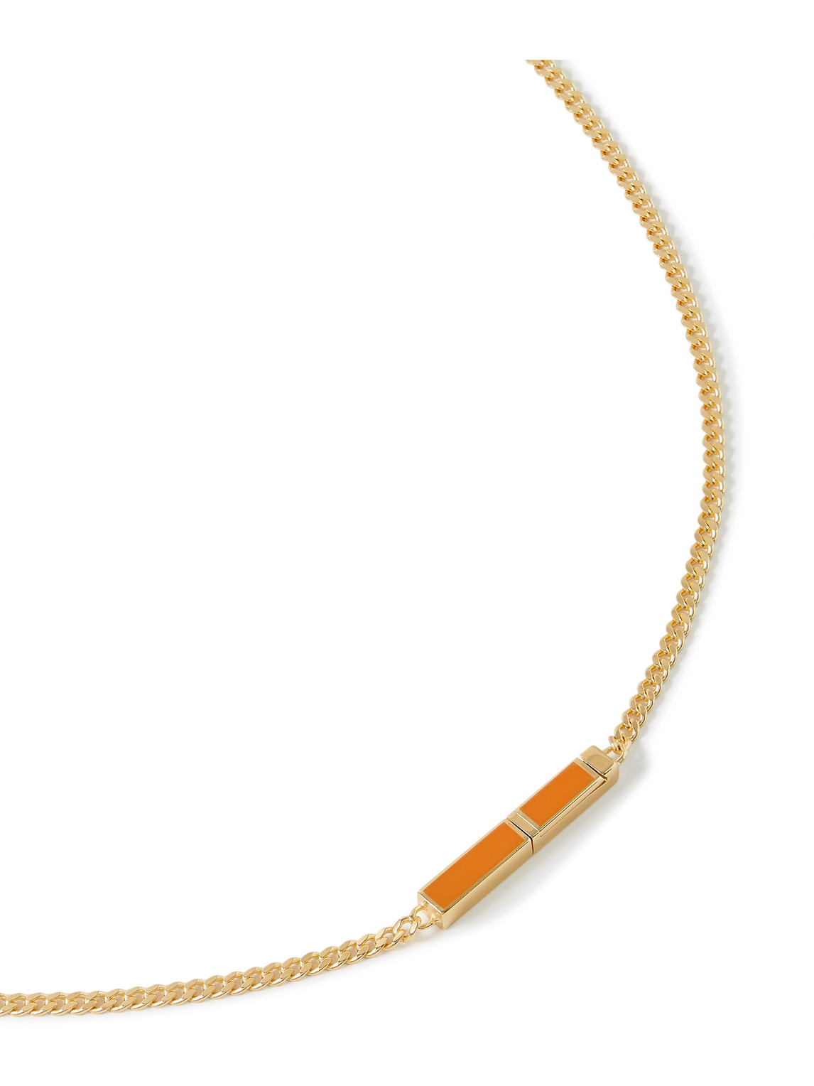 Gold-Plated and Enamel Chain Necklace