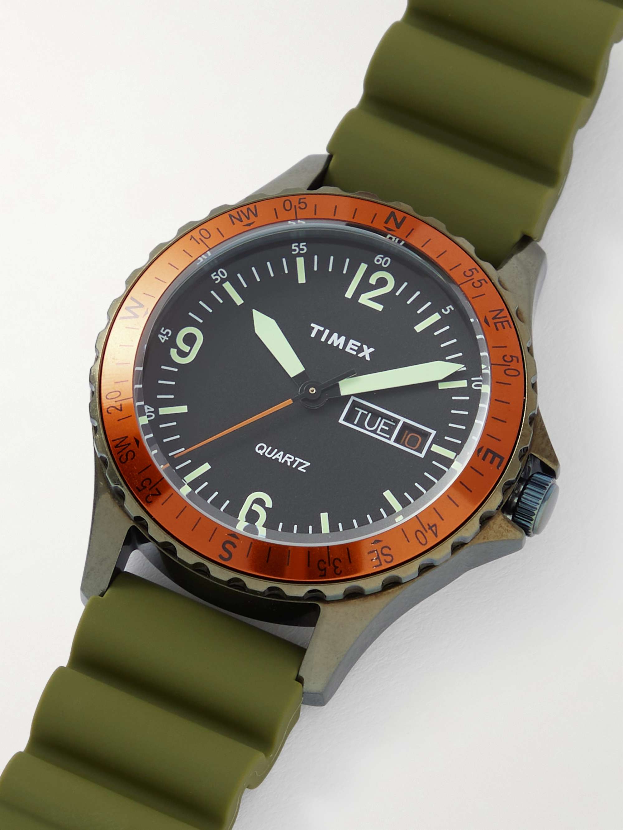 TIMEX Navi Land 38mm Stainless Steel and Rubber Watch