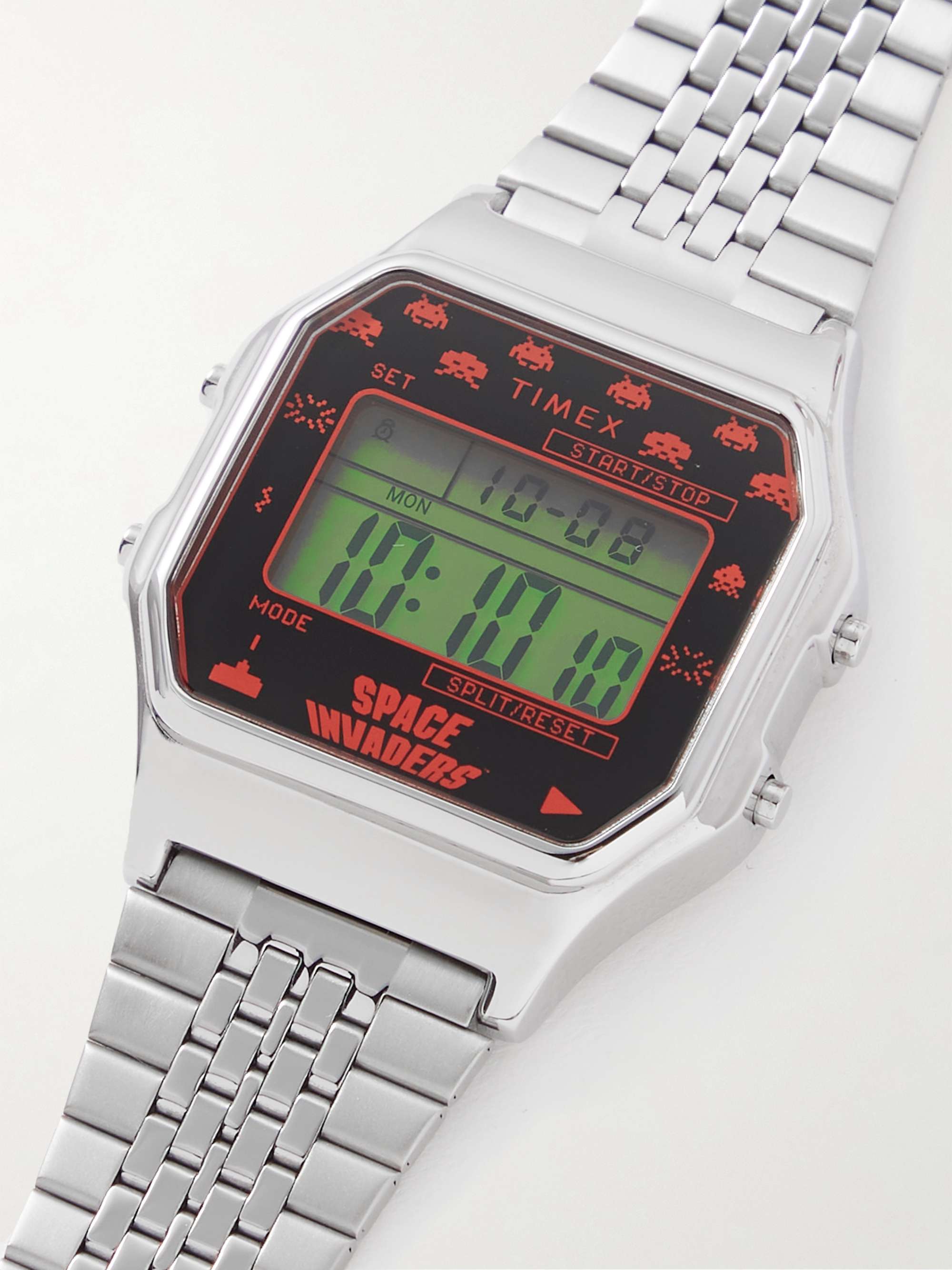 TIMEX + Space Invaders T80 34mm Silver-Tone Watch