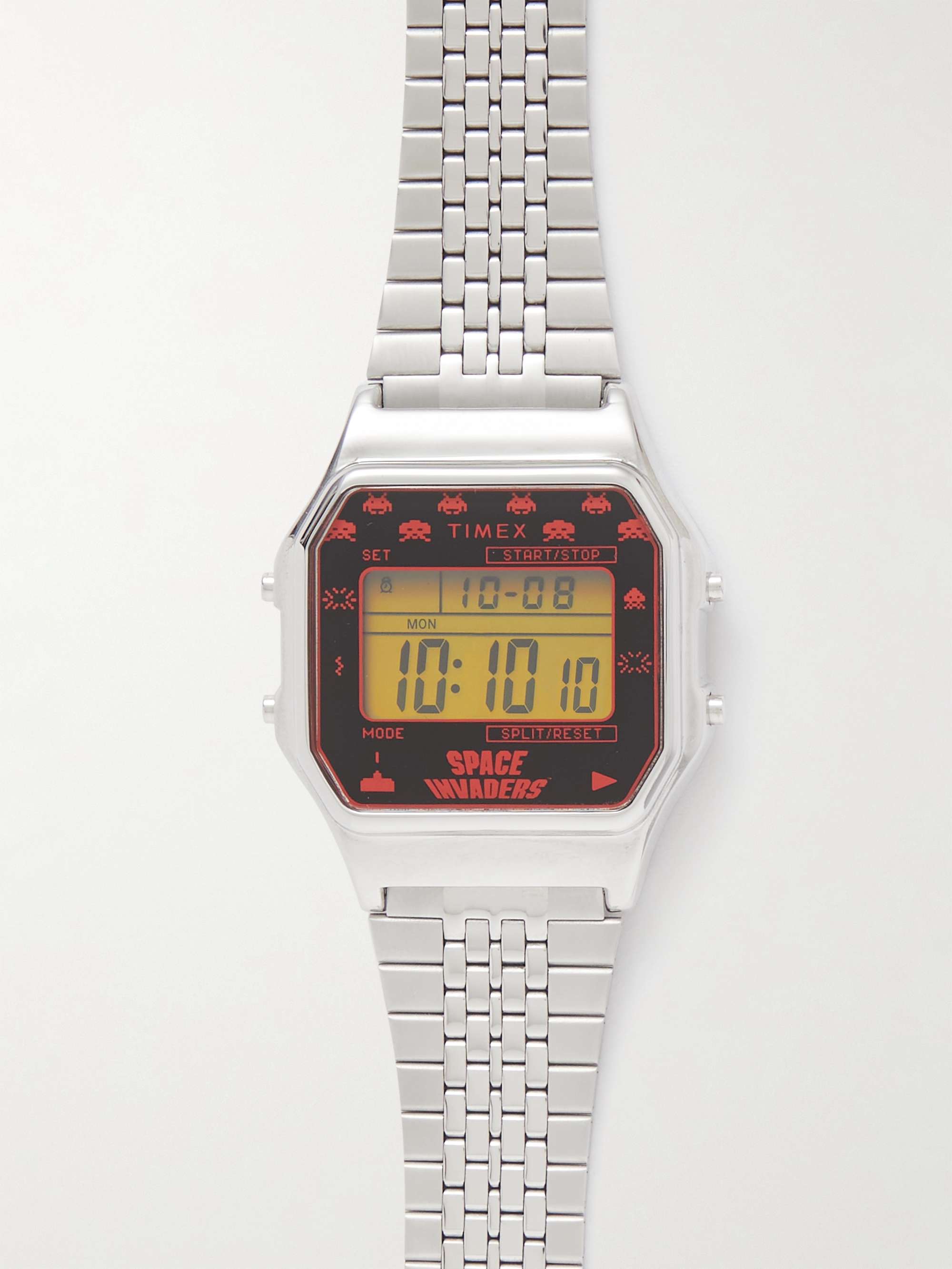 TIMEX + Space Invaders T80 34mm Silver-Tone Watch