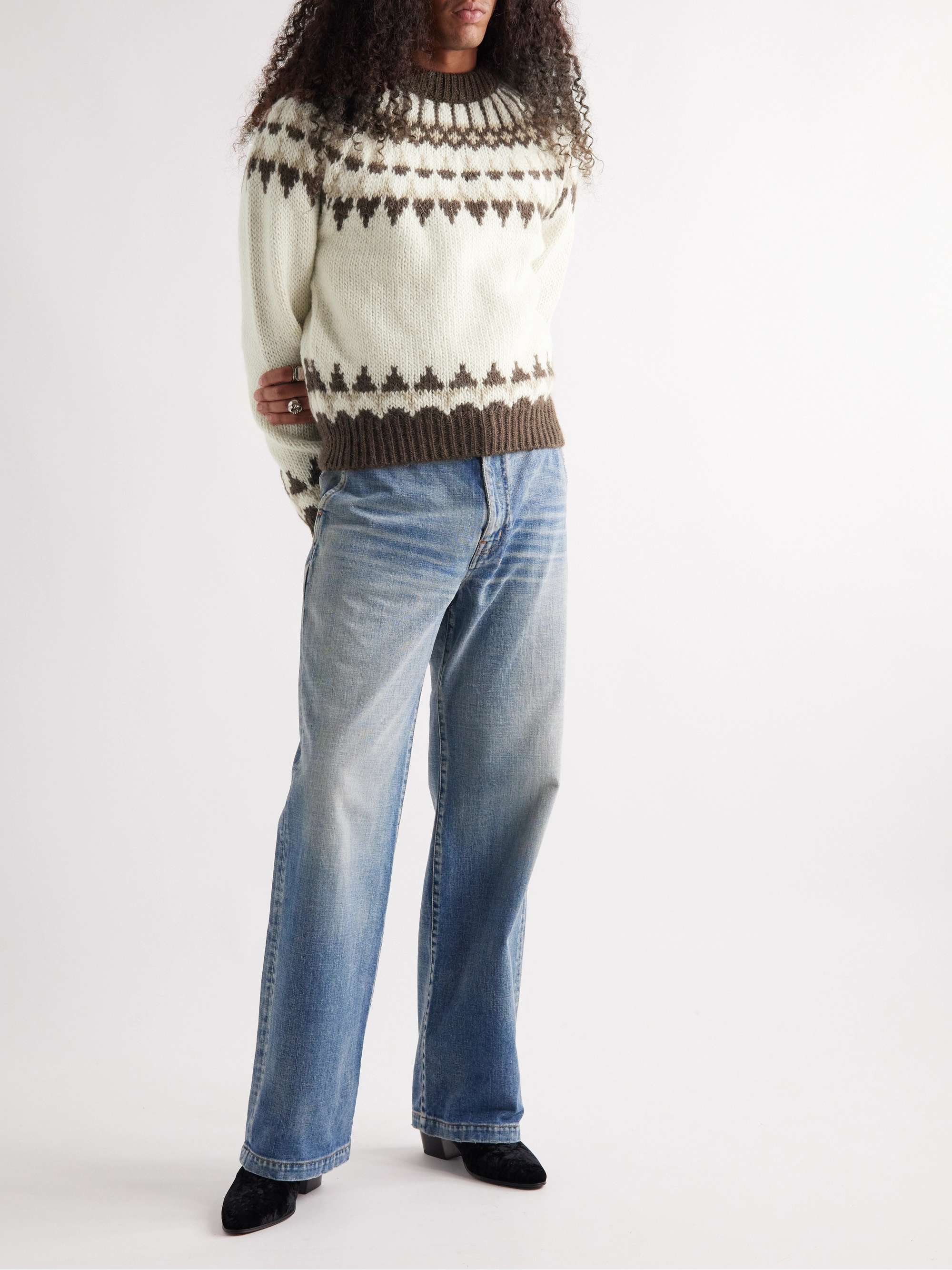 SAINT LAURENT Fair Isle Wool-Blend Jacquard Sweater