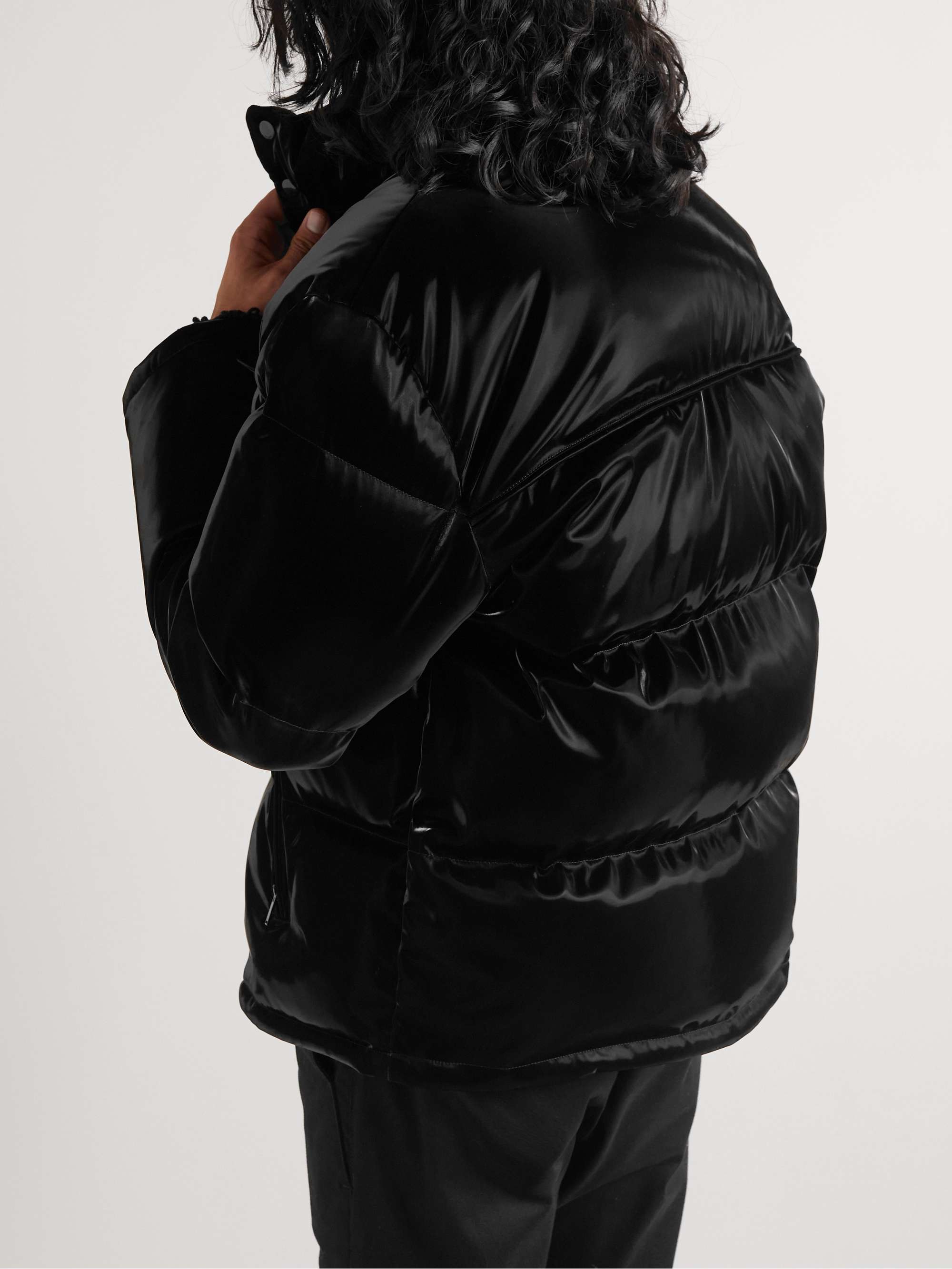 SAINT LAURENT Quilted Glossed-Shell Down Jacket