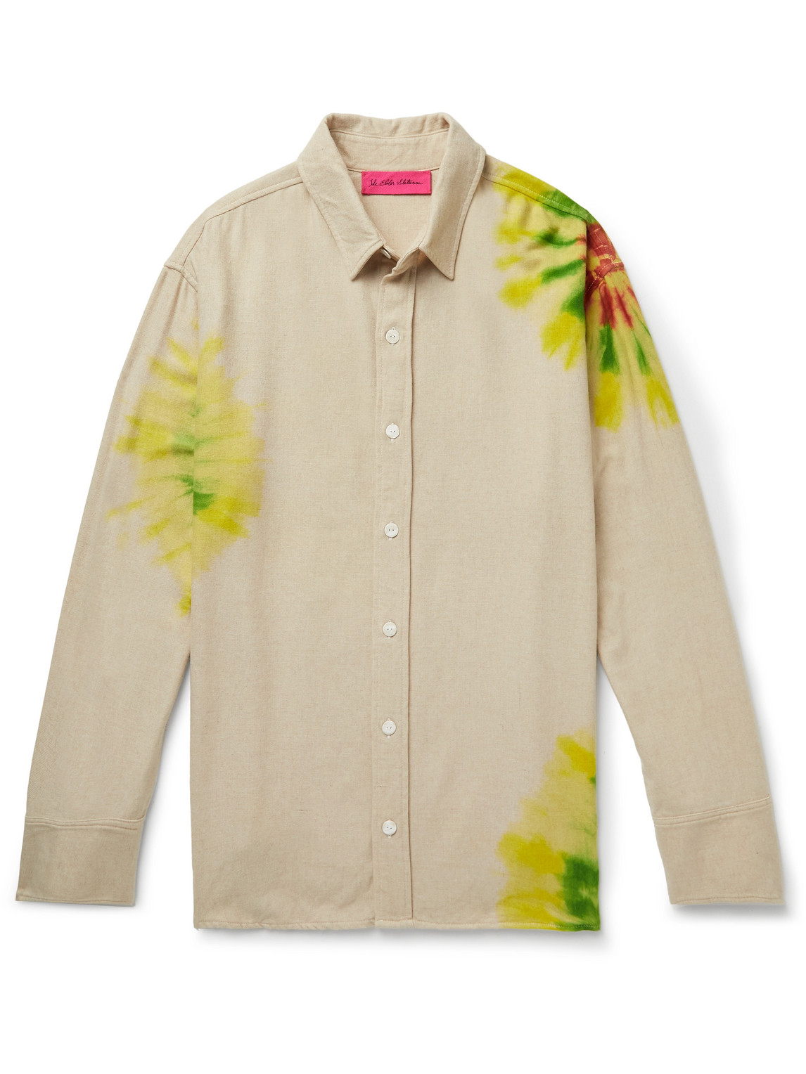 The Elder Statesman Magic Rings Clash Tie-dyed Recycled-flannel Shirt In Neutrals