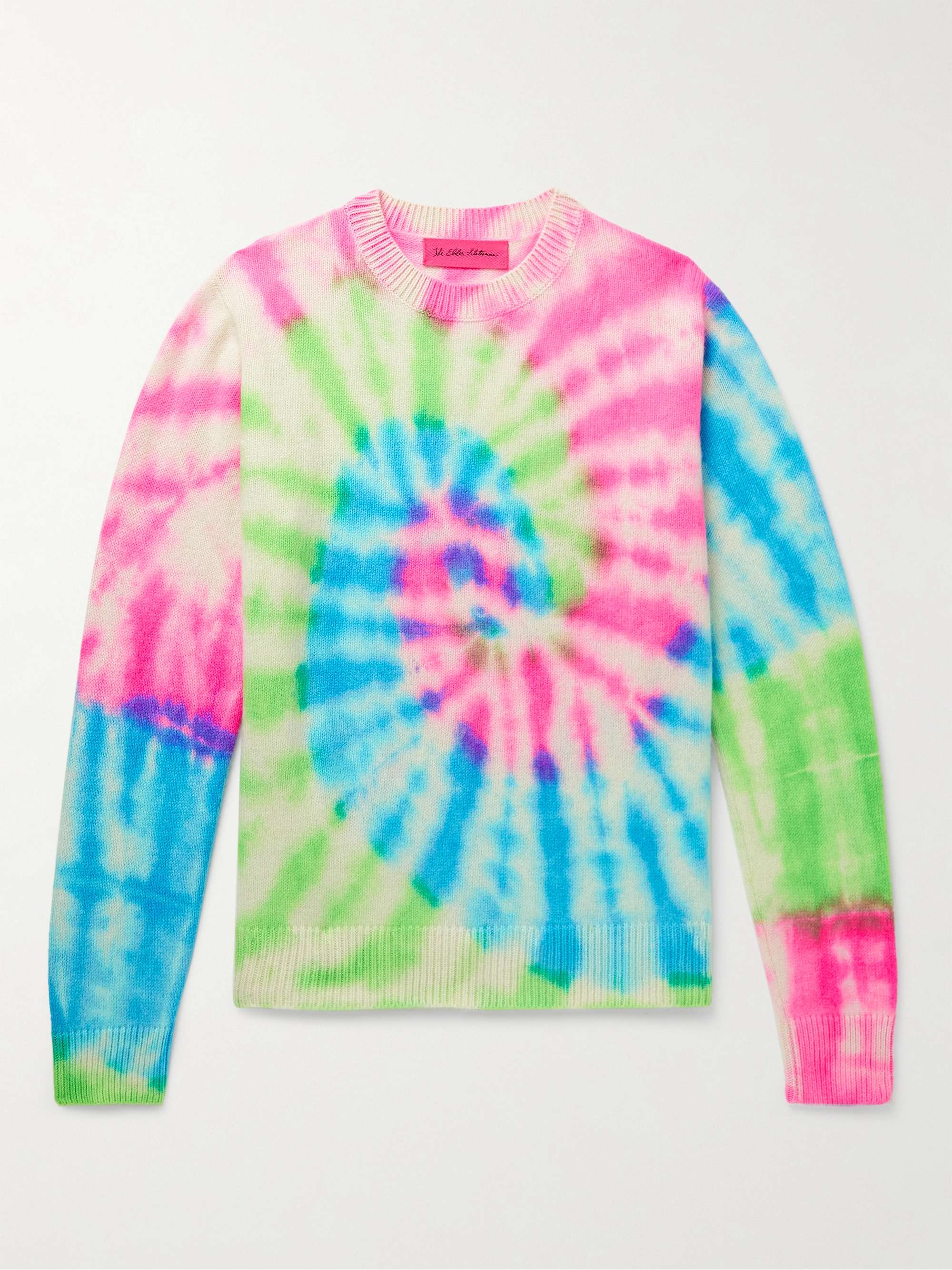 THE ELDER STATESMAN Spiral Tranquil Tye-Dyed Cashmere Sweater