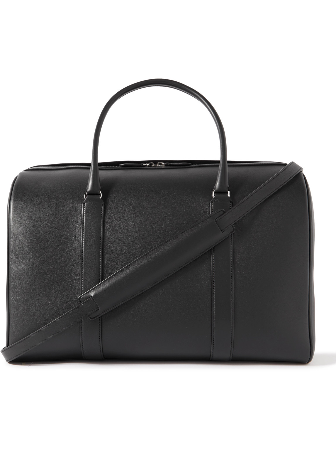 The Row Iowa Leather Weekend Bag In Black