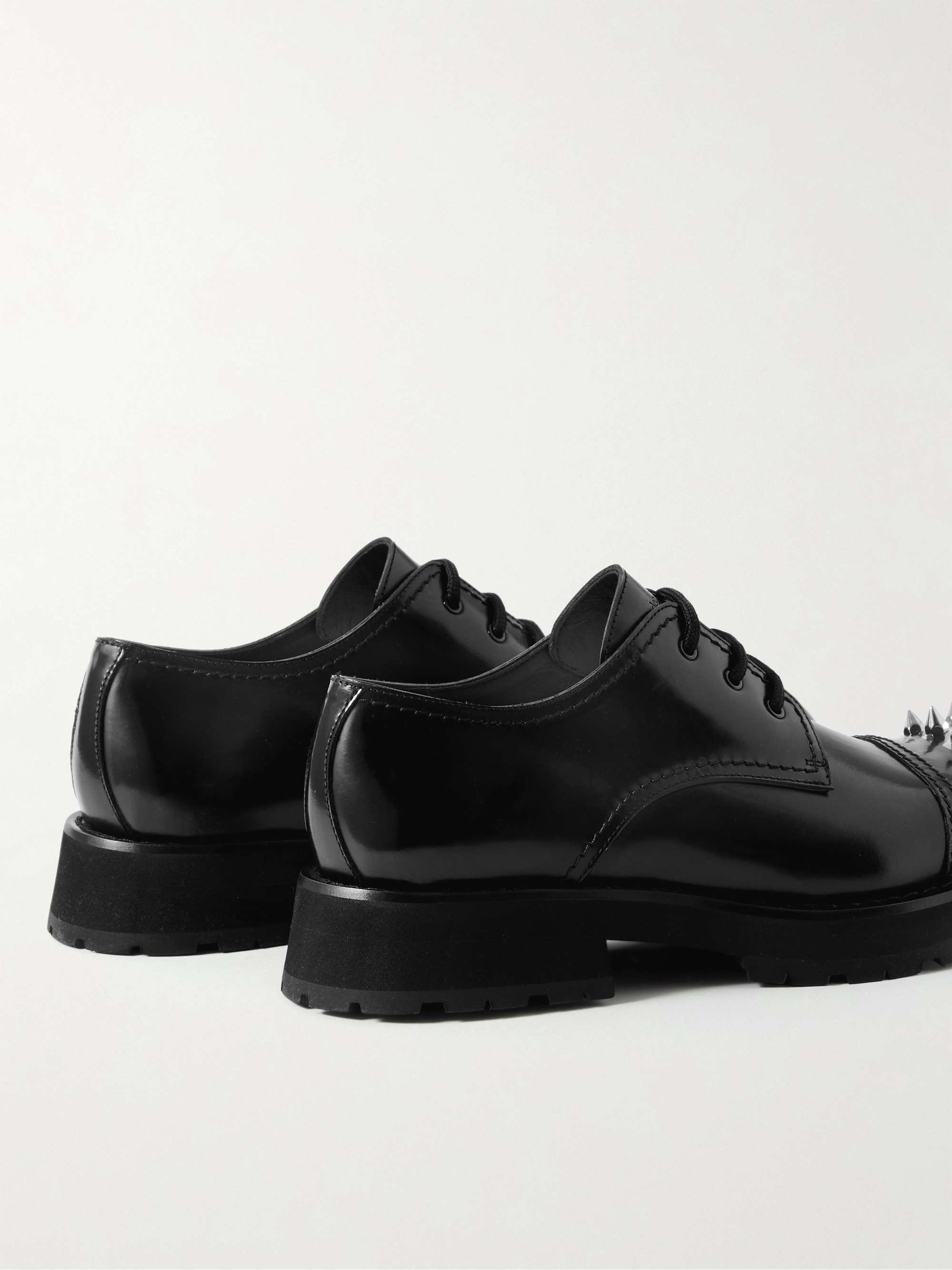 ALEXANDER MCQUEEN Embellished Leather Derby Shoes