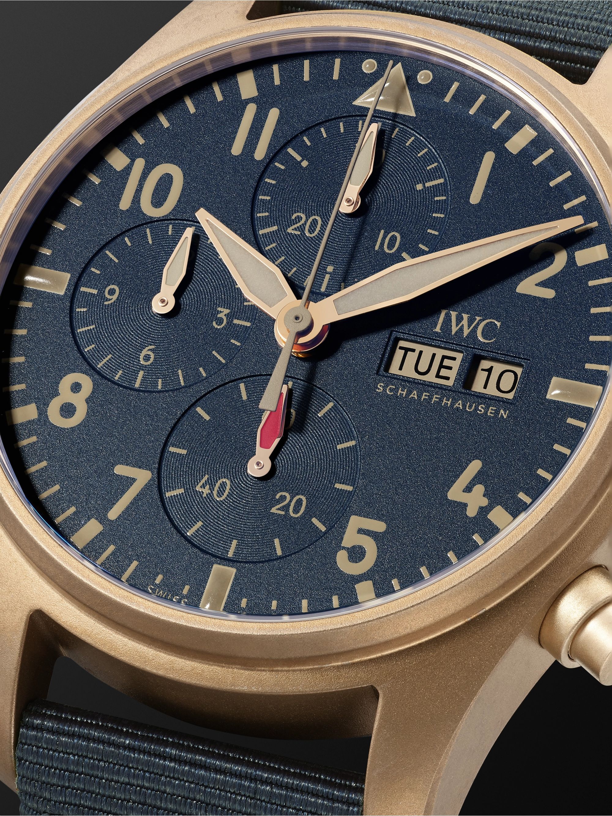 IWC SCHAFFHAUSEN Pilot's Automatic Chronograph 41mm Bronze and Textile Watch, Ref. No. IW388109
