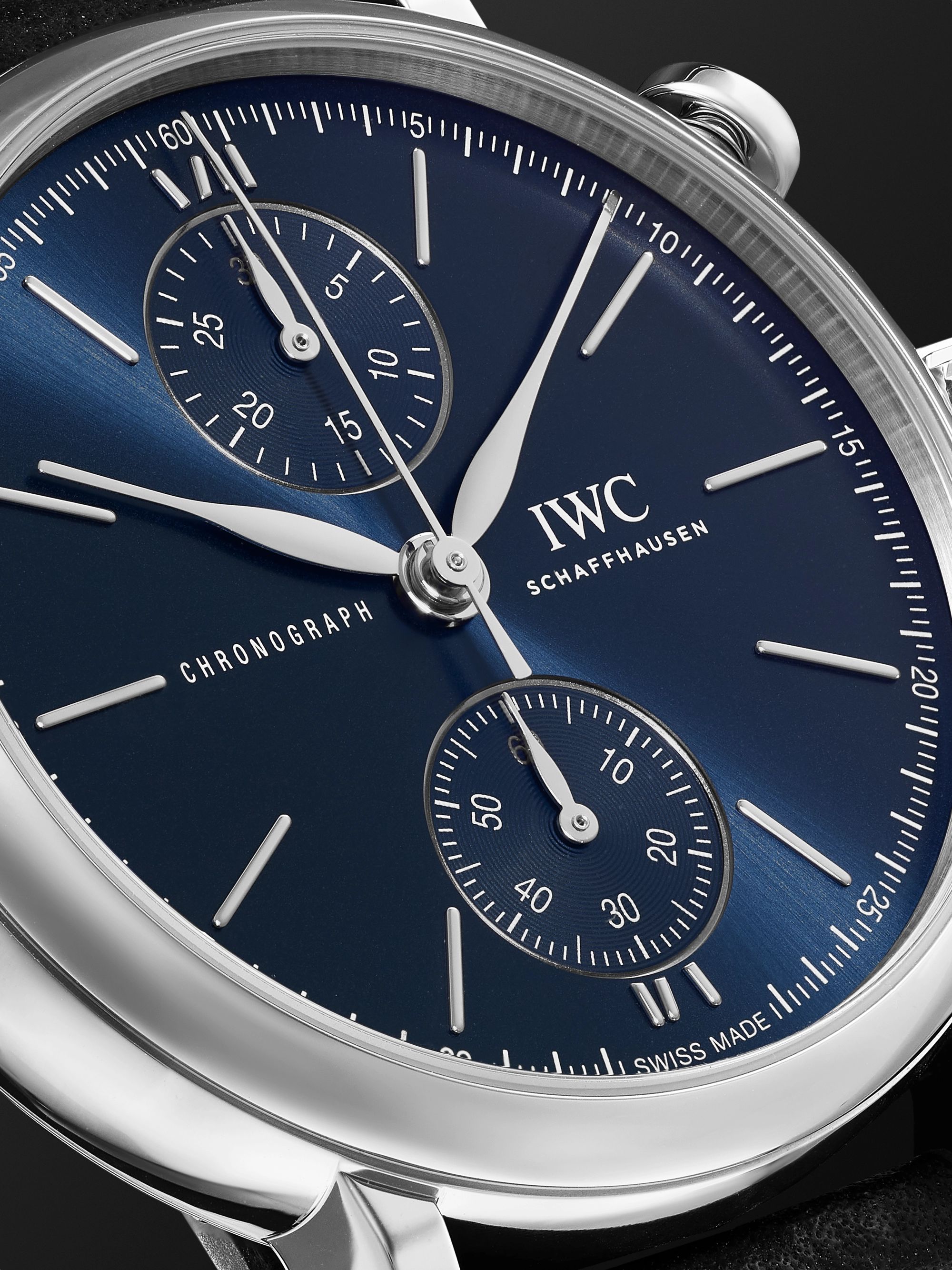 IWC SCHAFFHAUSEN + Laureus Sport for Good Portofino 39 Limited Edition Automatic Chronograph 39mm Stainless Steel and Leather Watch, Ref. No. IW391408