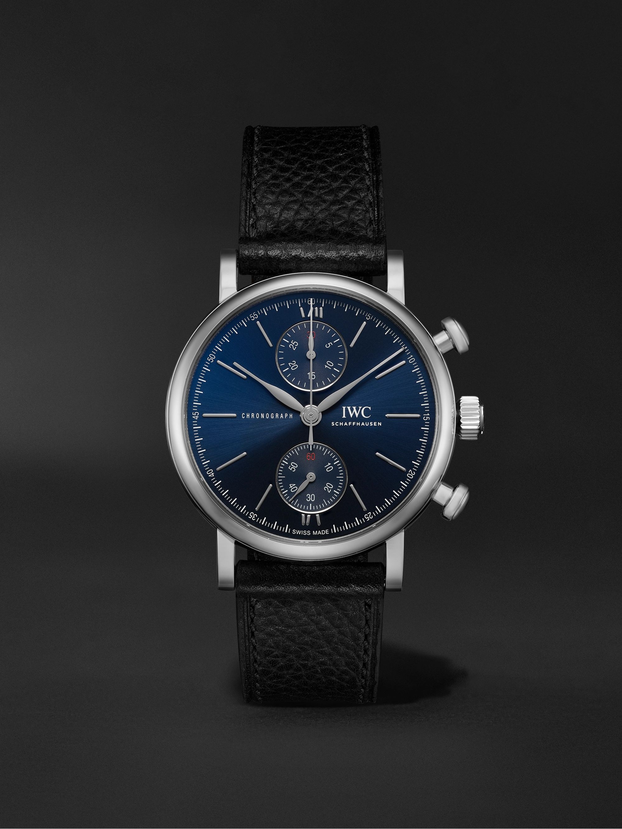 IWC SCHAFFHAUSEN + Laureus Sport for Good Portofino 39 Limited Edition Automatic Chronograph 39mm Stainless Steel and Leather Watch, Ref. No. IW391408