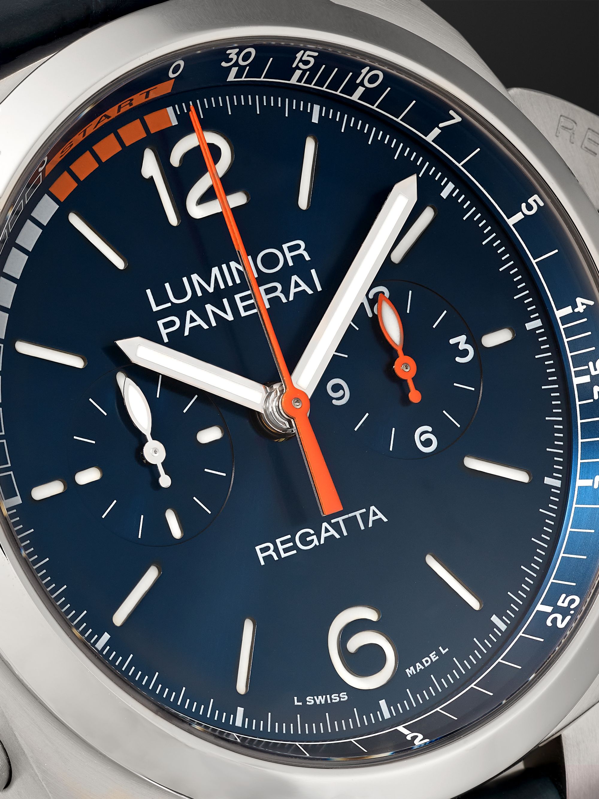 PANERAI Luminor Regatta Blu Mare Automatic Flyback Chronograph 47mm Titanium and Alligator Watch, Ref. No. PAM01216