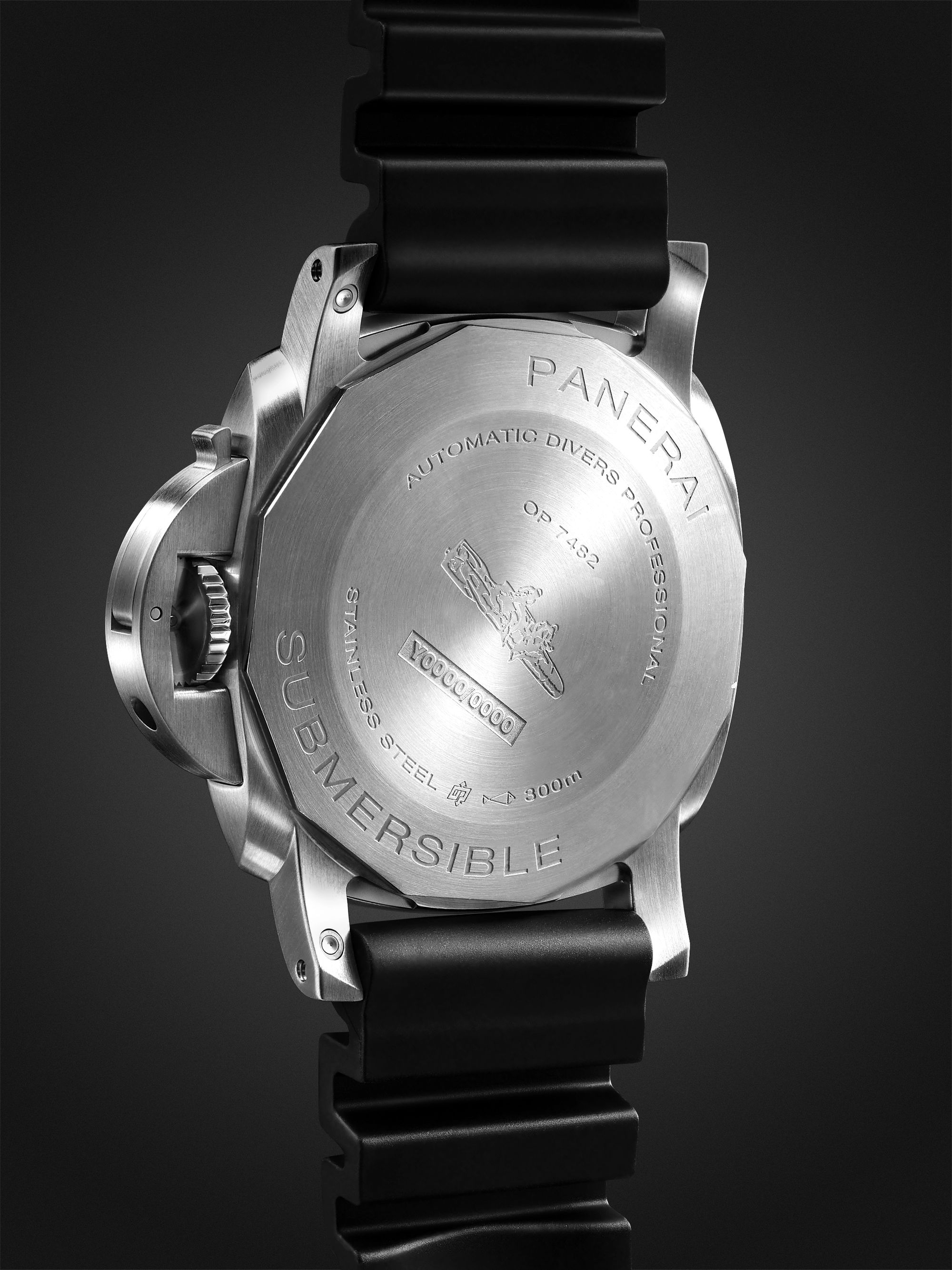 PANERAI Submersible QuarantaQuattro Automatic 44mm Brushed Stainless Steel and Rubber Watch, Ref. No. PAM01229
