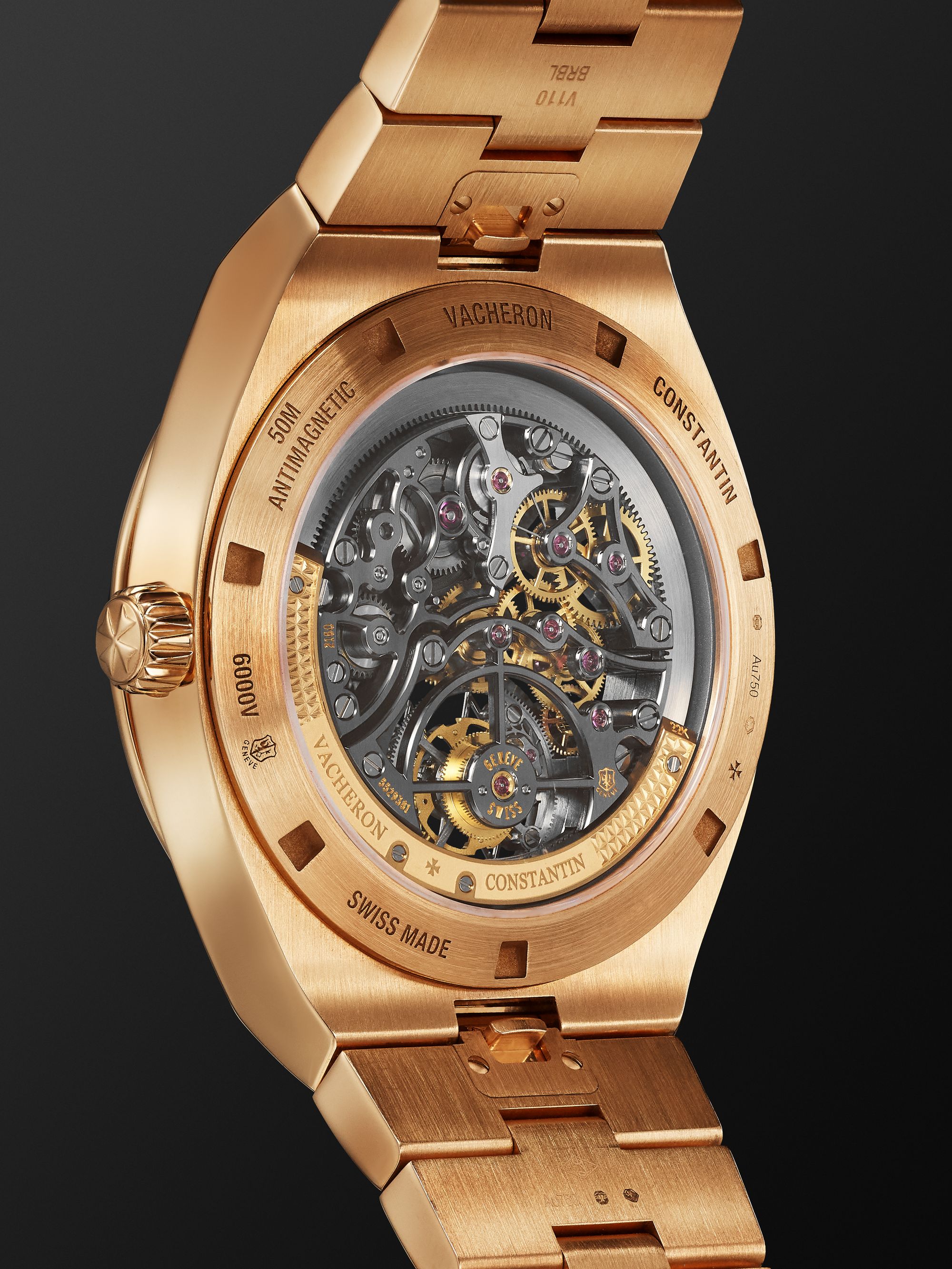 VACHERON CONSTANTIN Overseas Automatic Tourbillon Skeleton 42.5mm 18-Karat Rose Gold Watch, Ref. No. 600V/110R-B934