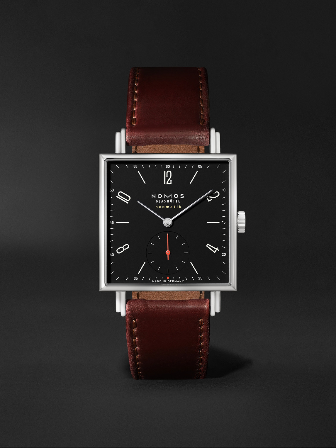 Nomos Glashütte Tetra Neomatik 39 Automatic 46mm Stainless Steel And Leather Watch, Ref. No. 421.s4 In Black