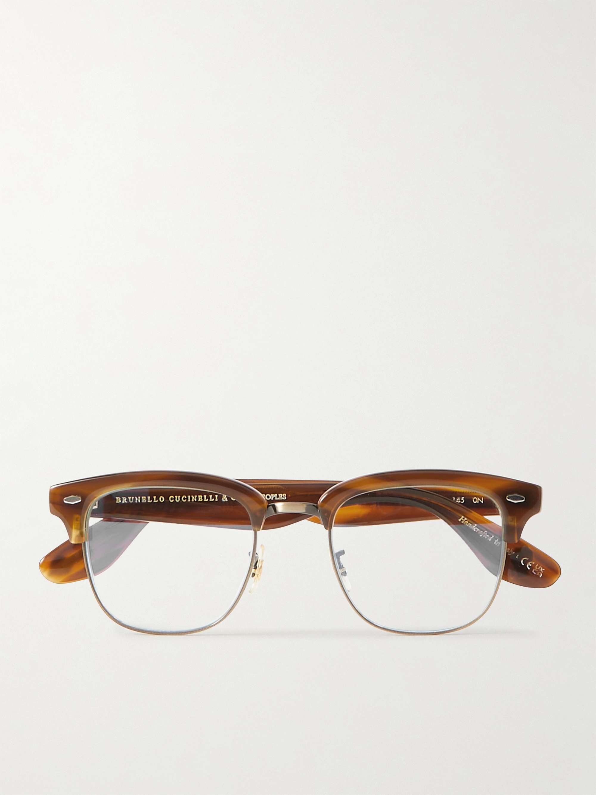 BRUNELLO CUCINELLI + Oliver Peoples Capannelle D-Frame Tortoiseshell Acetate and Silver-Tone Sunglasses