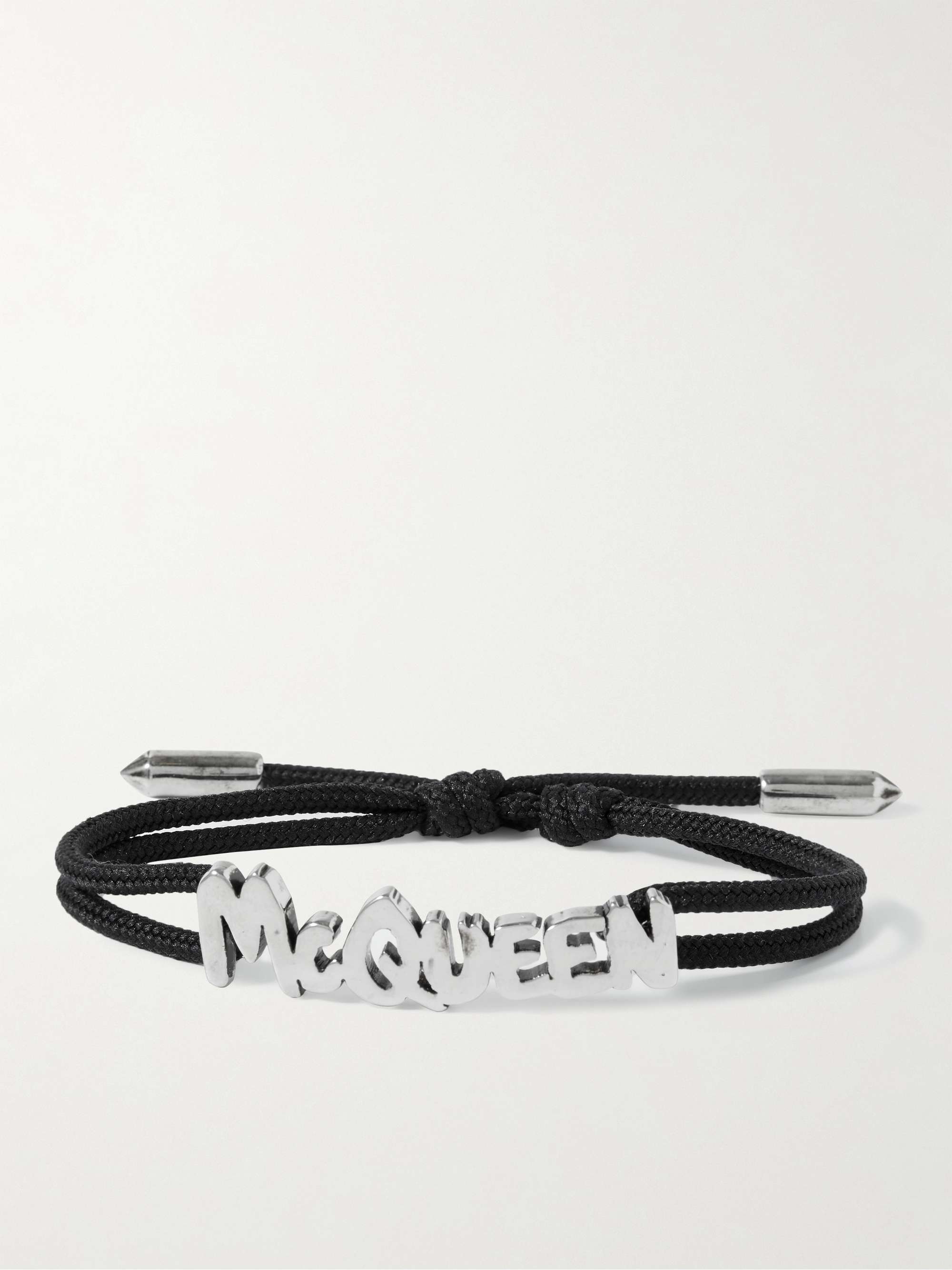 ALEXANDER MCQUEEN Graffiti Cotton and Silver-Tone Bracelet